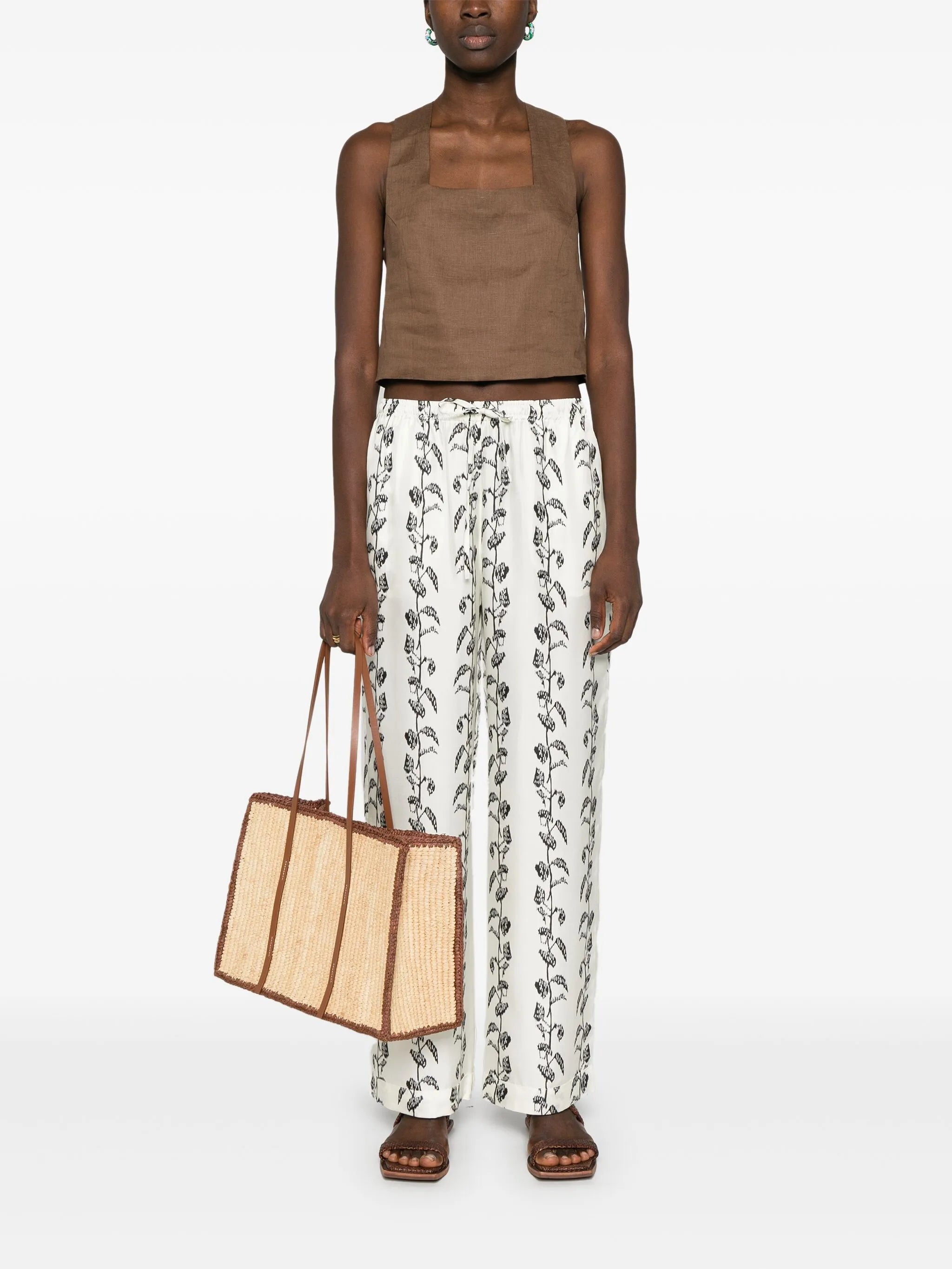 Cozumel linen cropped top