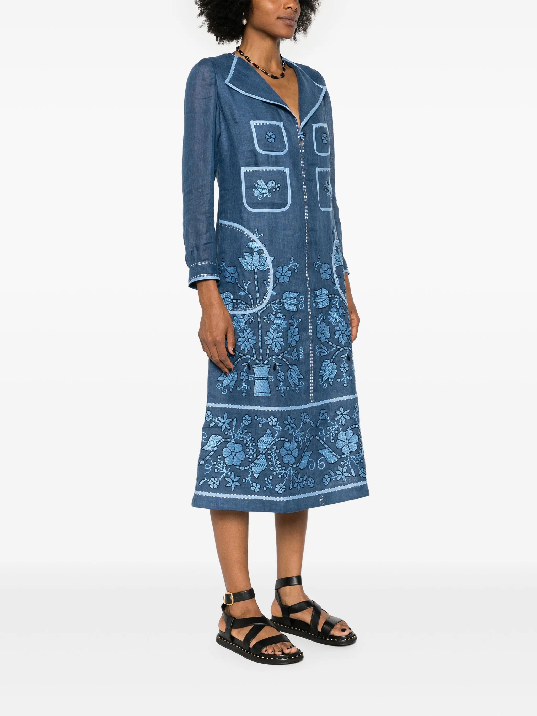 Sasha linen midi dress