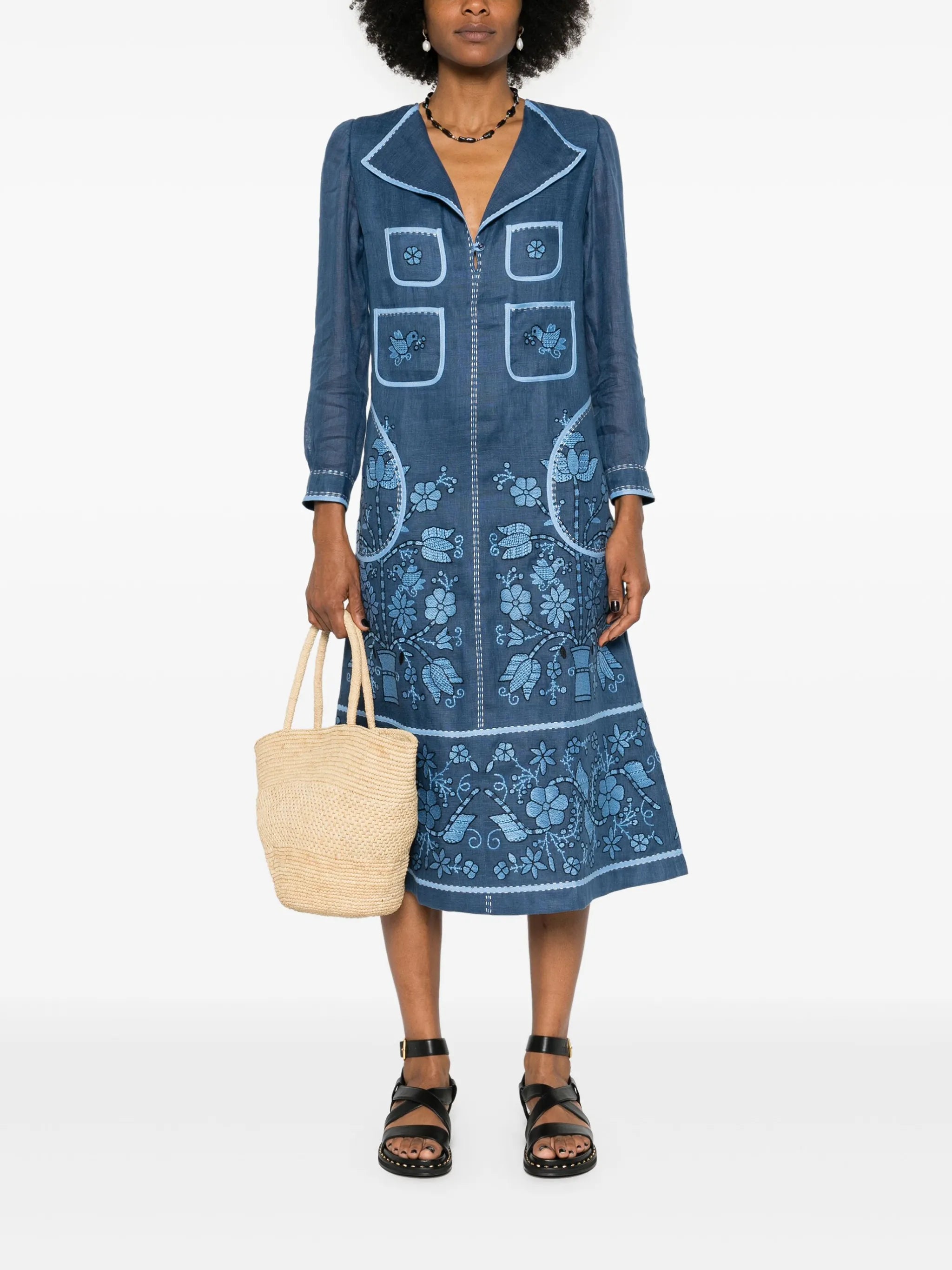 Sasha linen midi dress