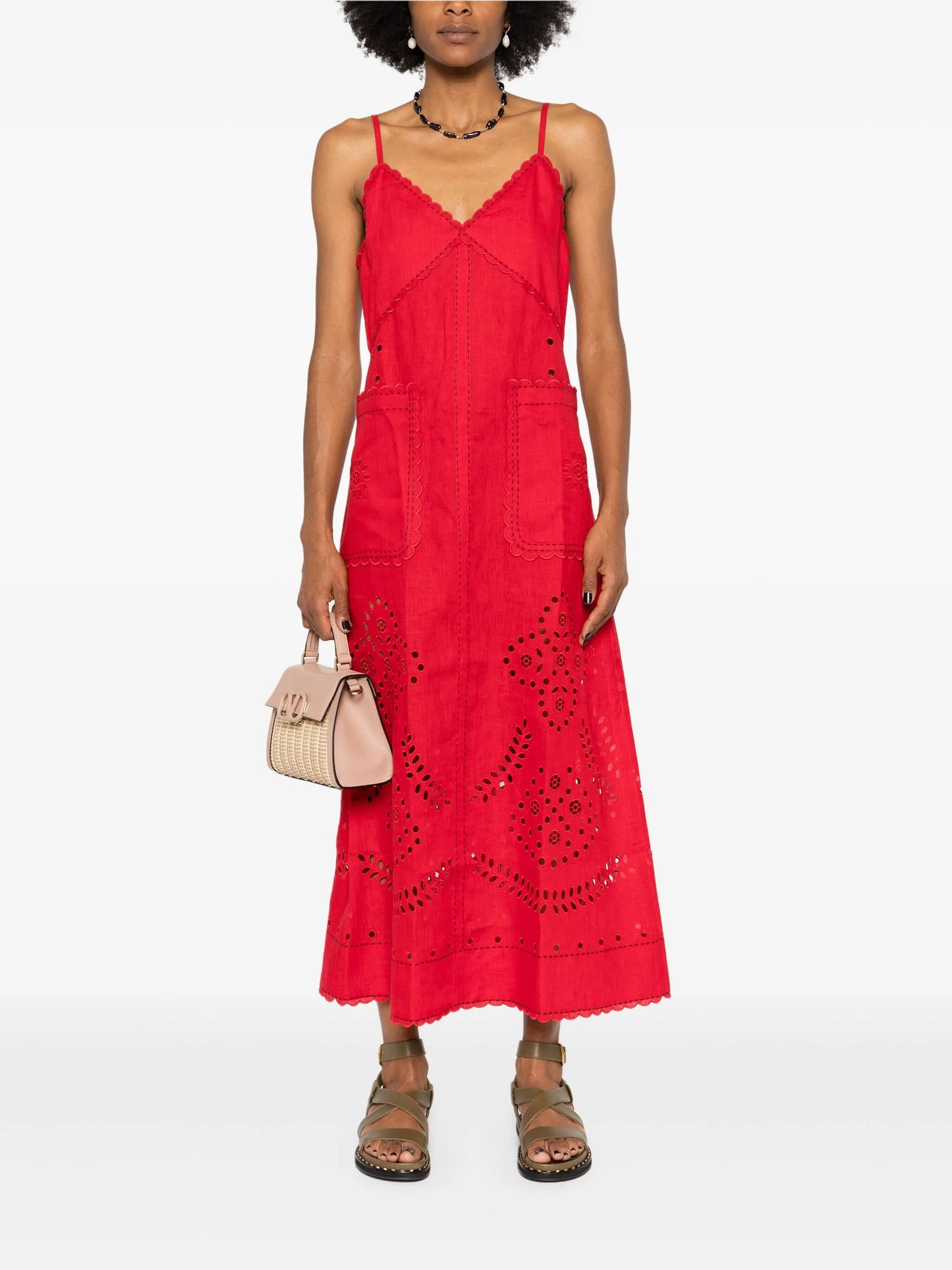 Luna linen midi dress