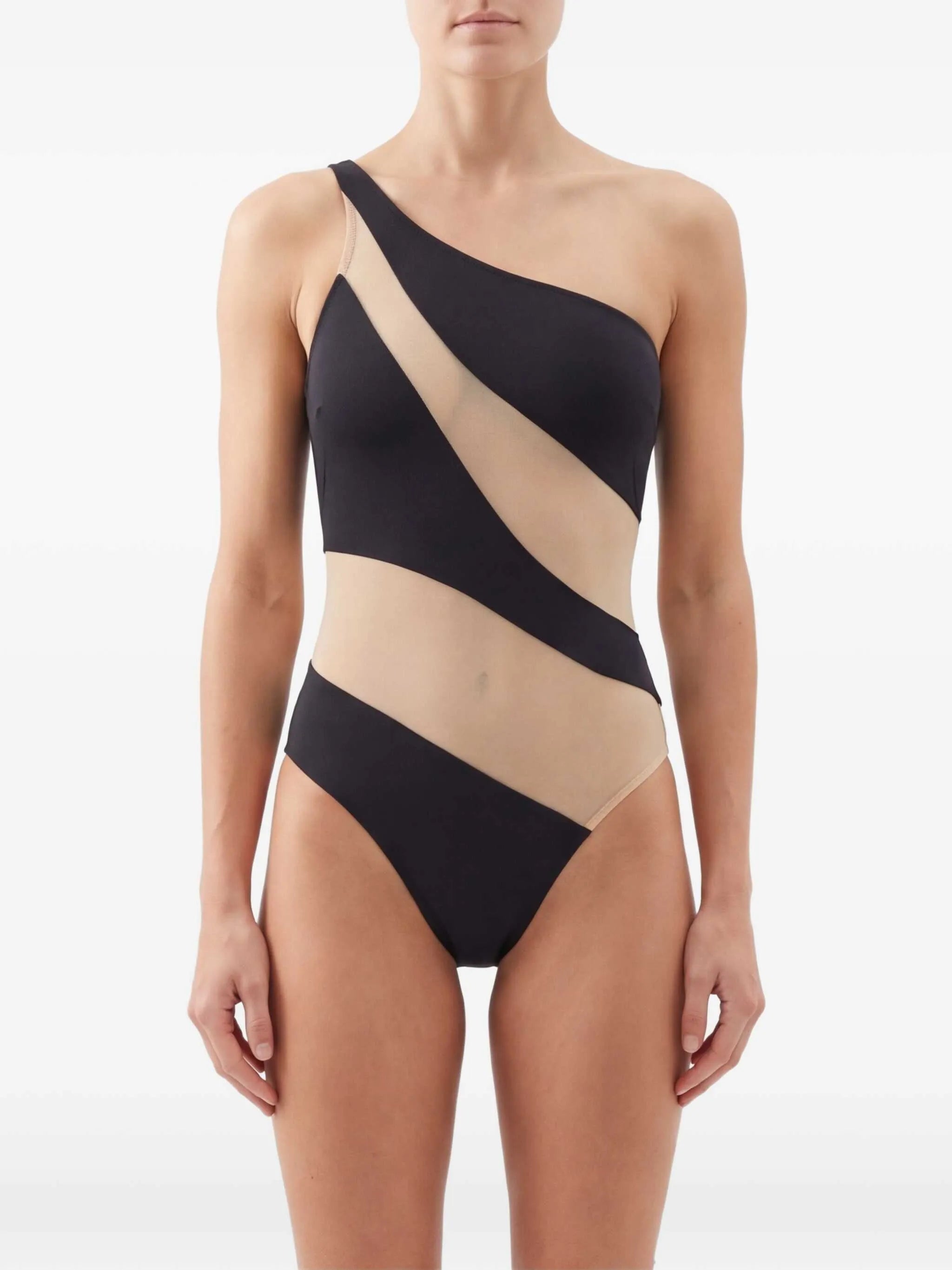 Snake one-shoulder swimsuit