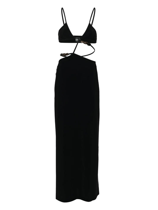cross bandeau midi dress