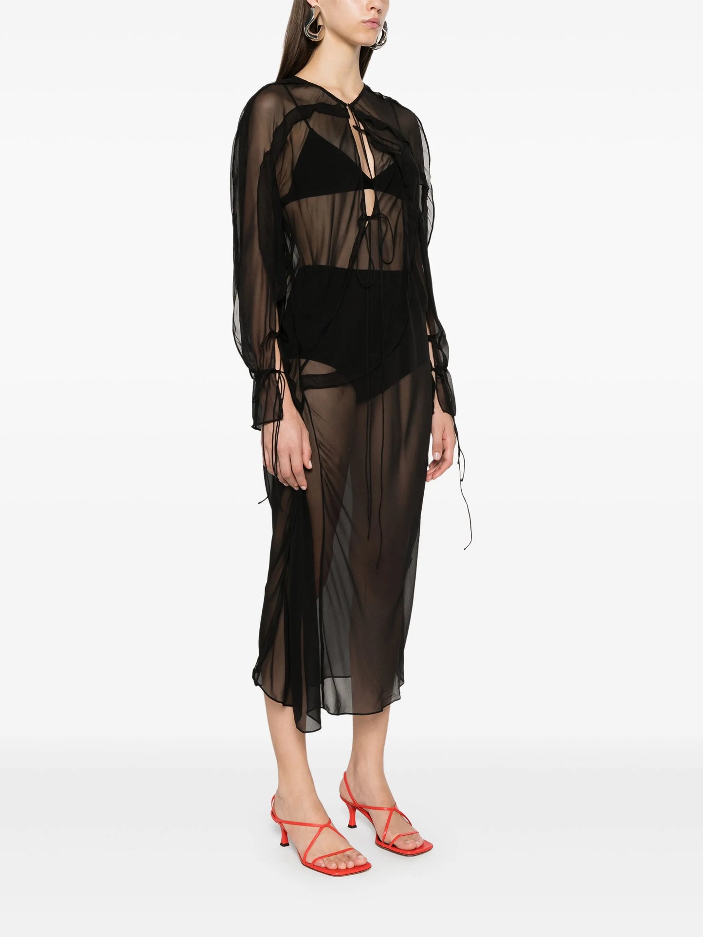Bias Concave midi dress