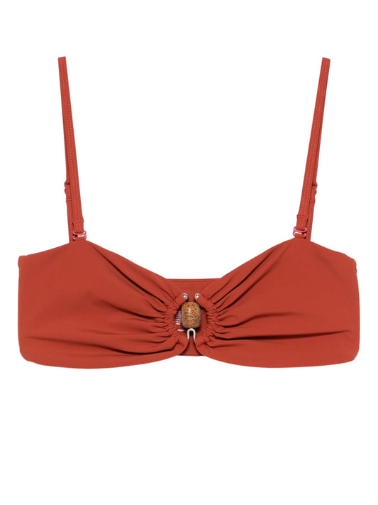 ruched bandeau bikini top