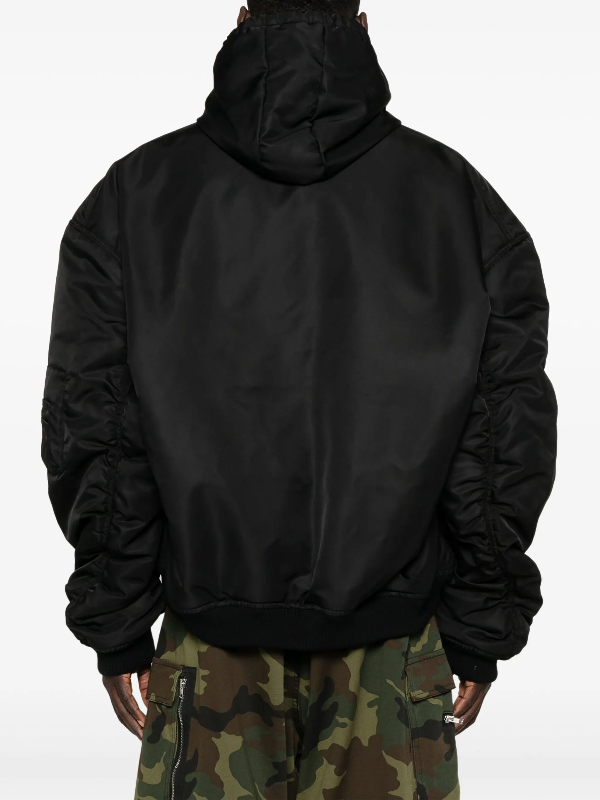 Distorted MA1 hooded jacket