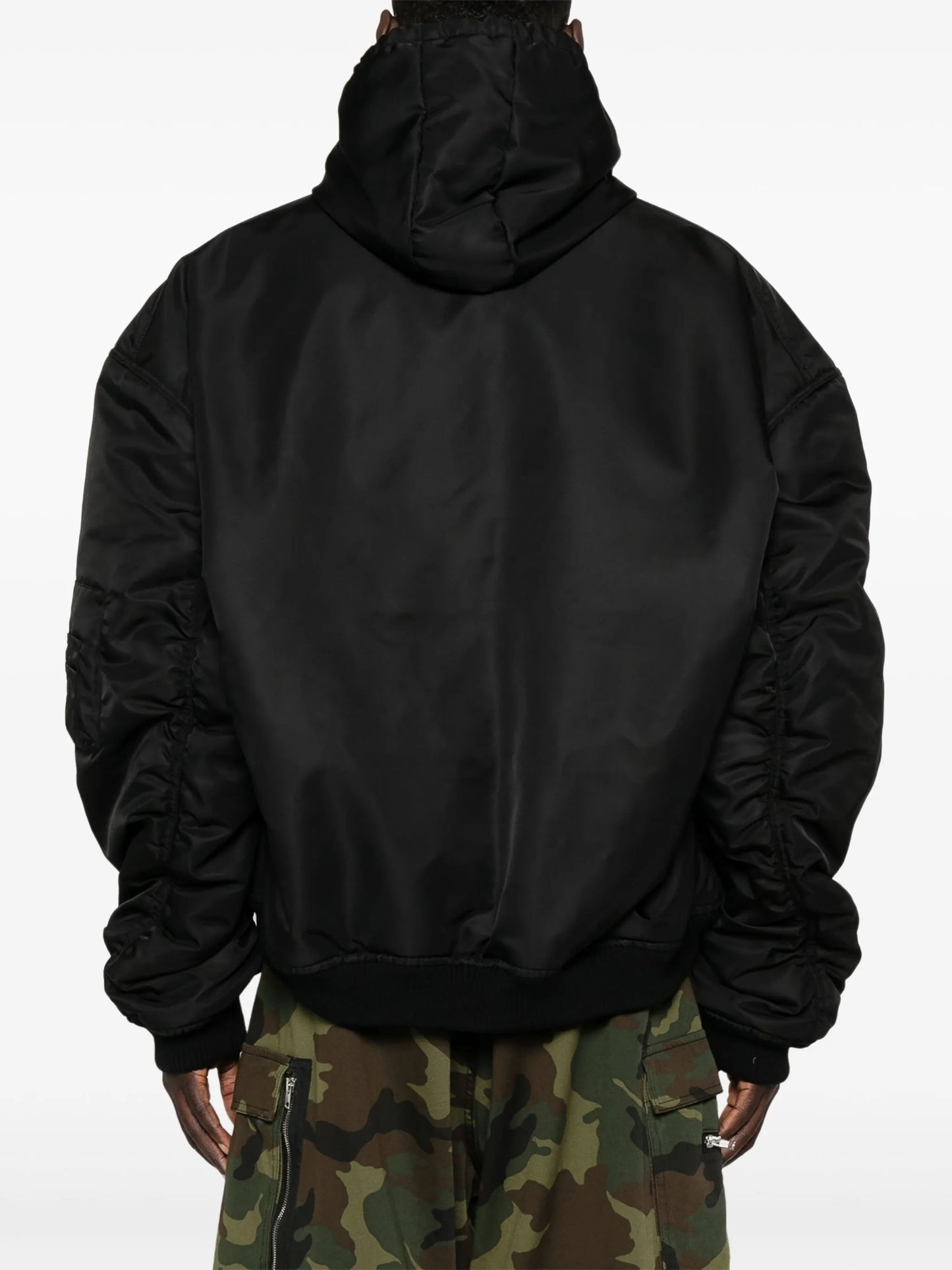 Distorted MA1 hooded jacket