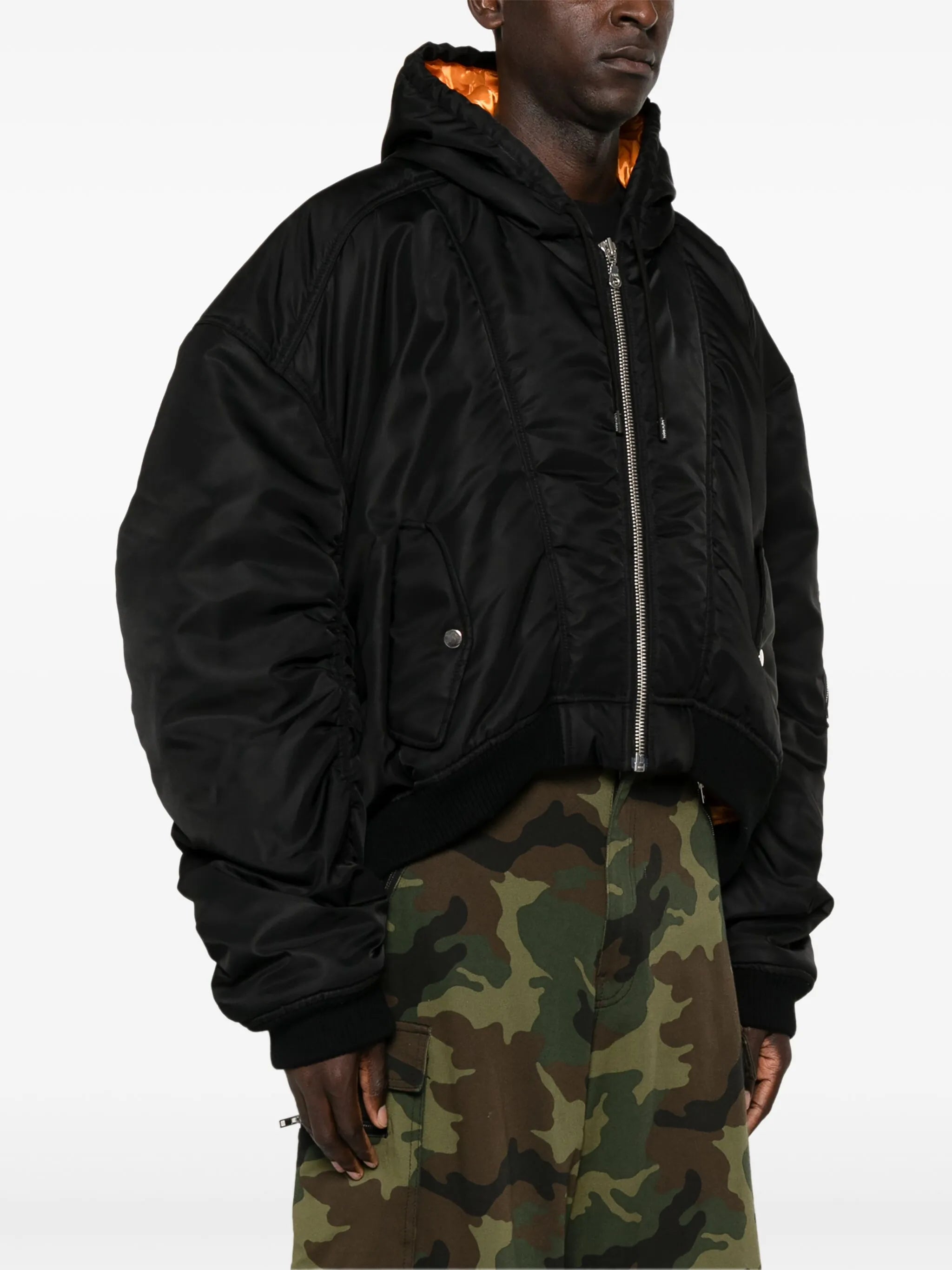 Distorted MA1 hooded jacket