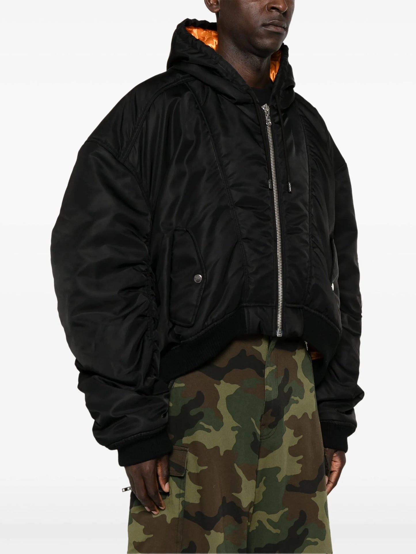 Distorted MA1 hooded jacket