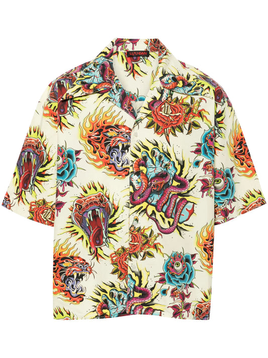 tattoo-print shirt
