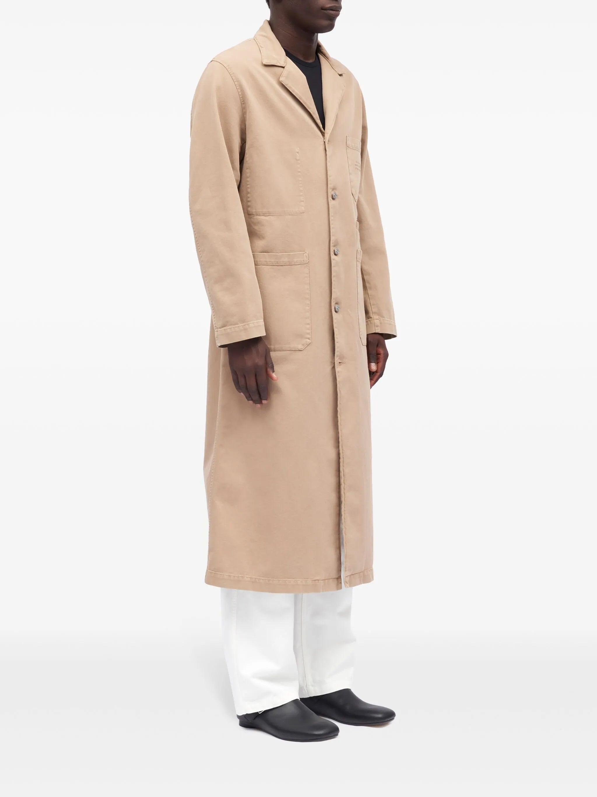 single-breasted cotton coat