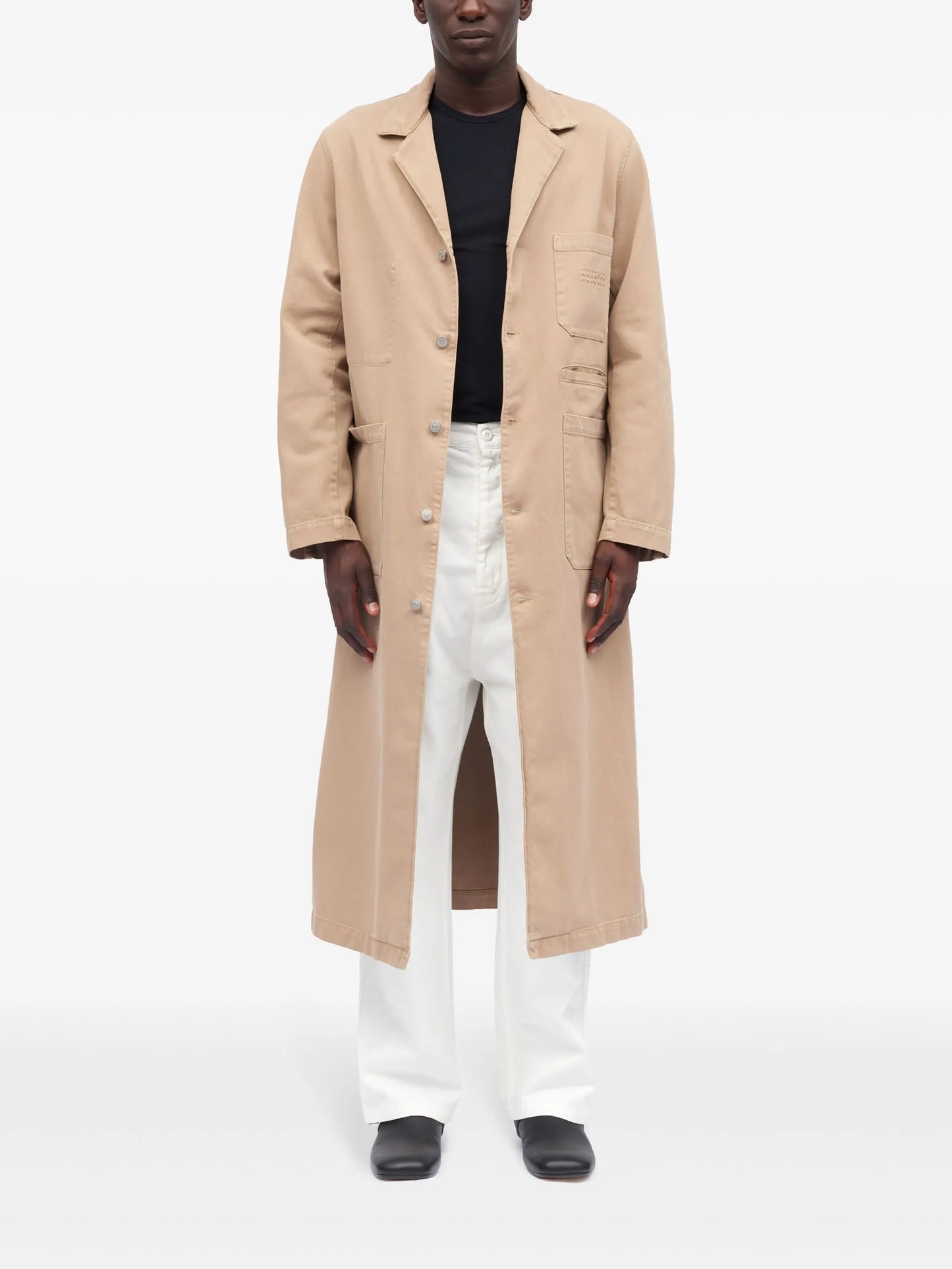 single-breasted cotton coat