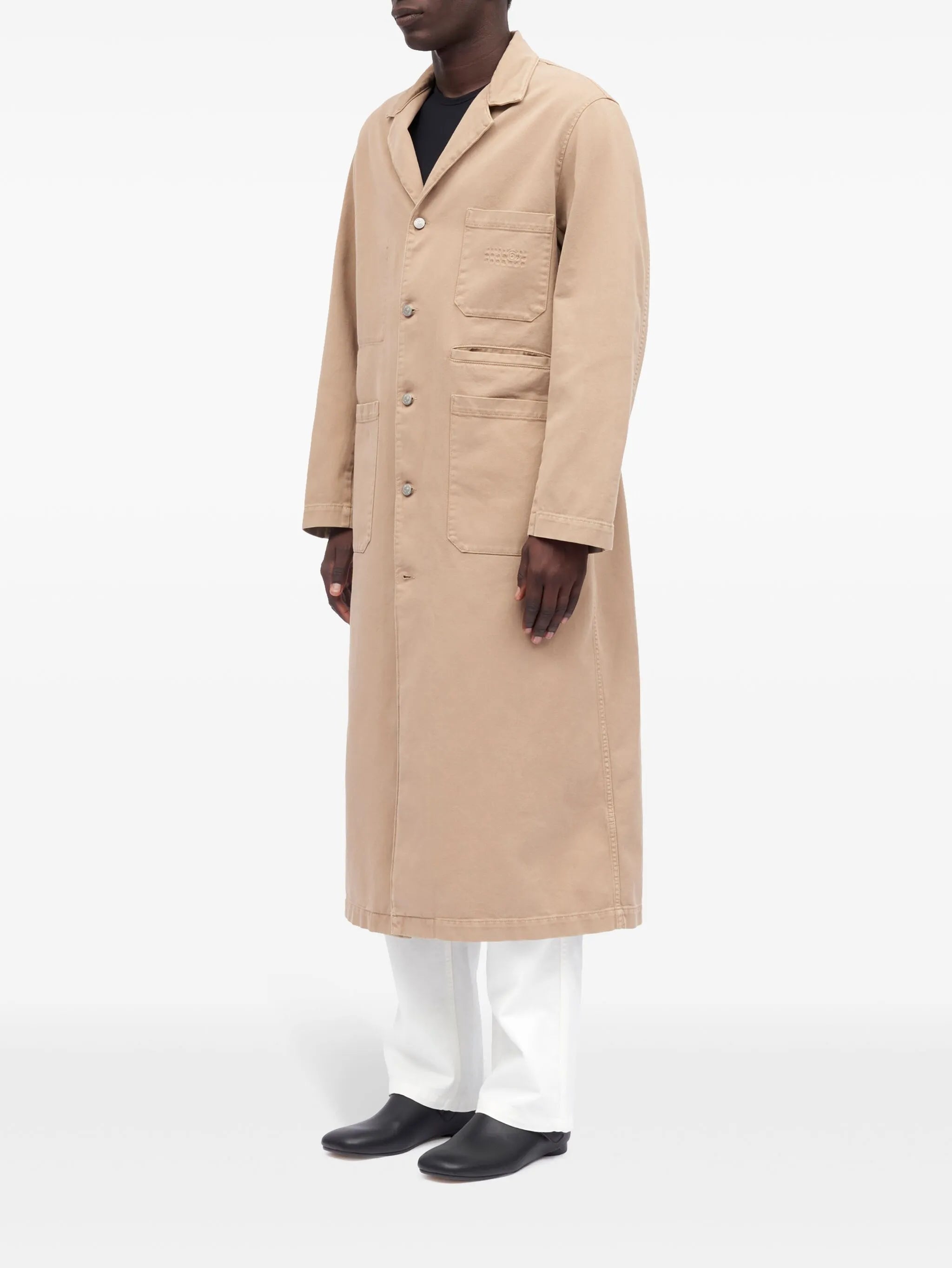 single-breasted cotton coat