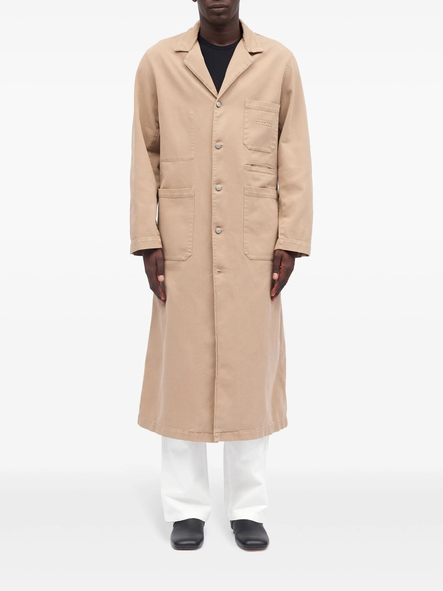 single-breasted cotton coat