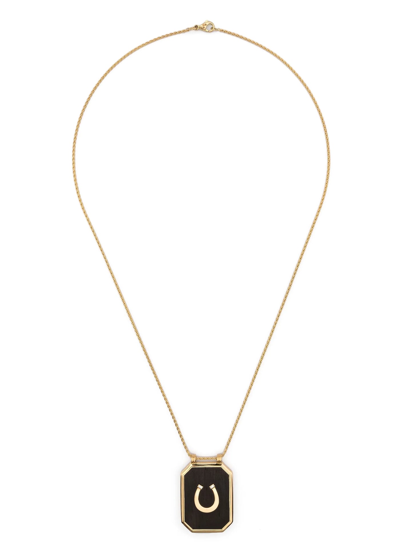 18kt yellow gold horseshoe-detail necklace