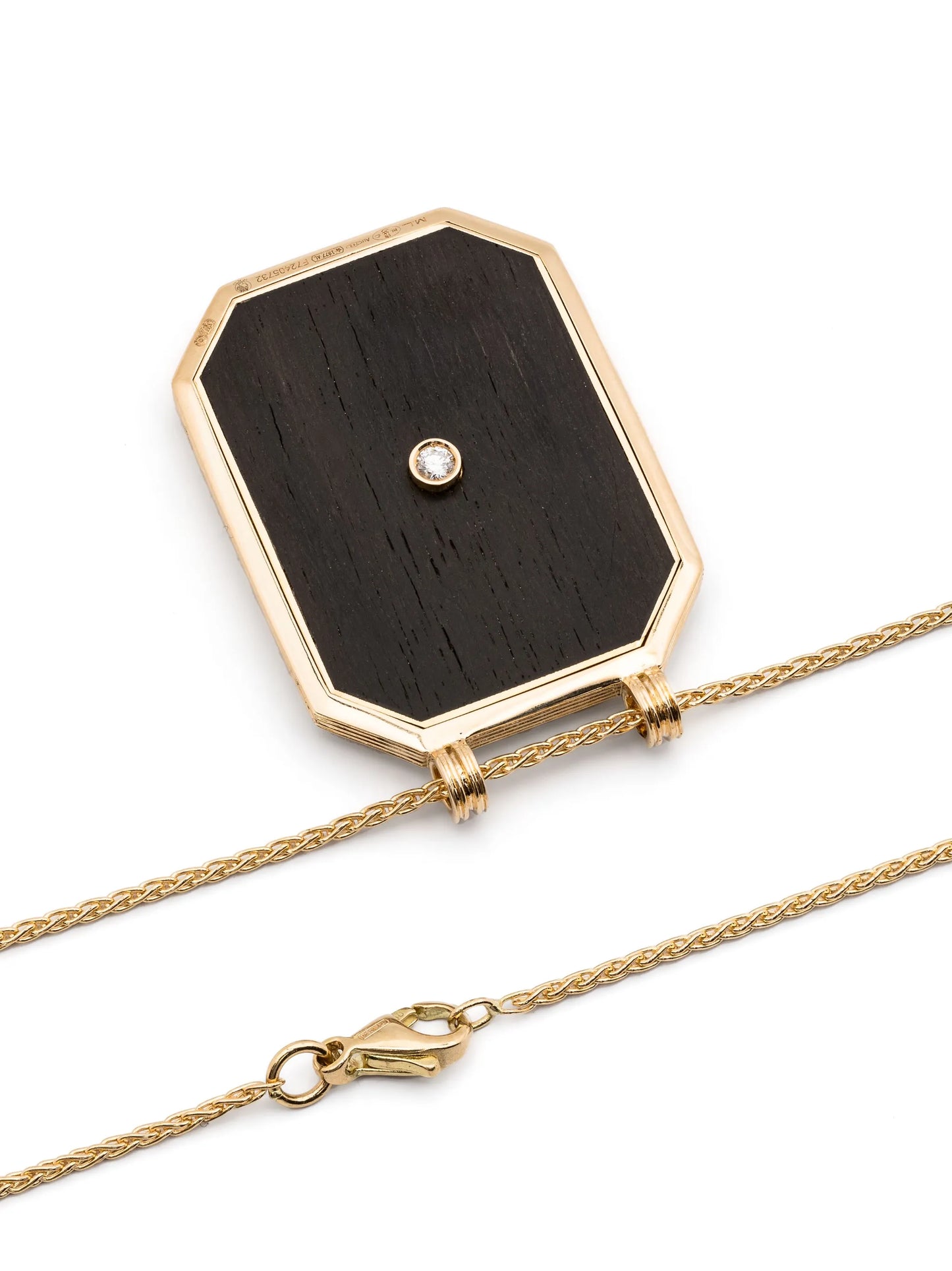 18kt yellow gold horseshoe-detail necklace