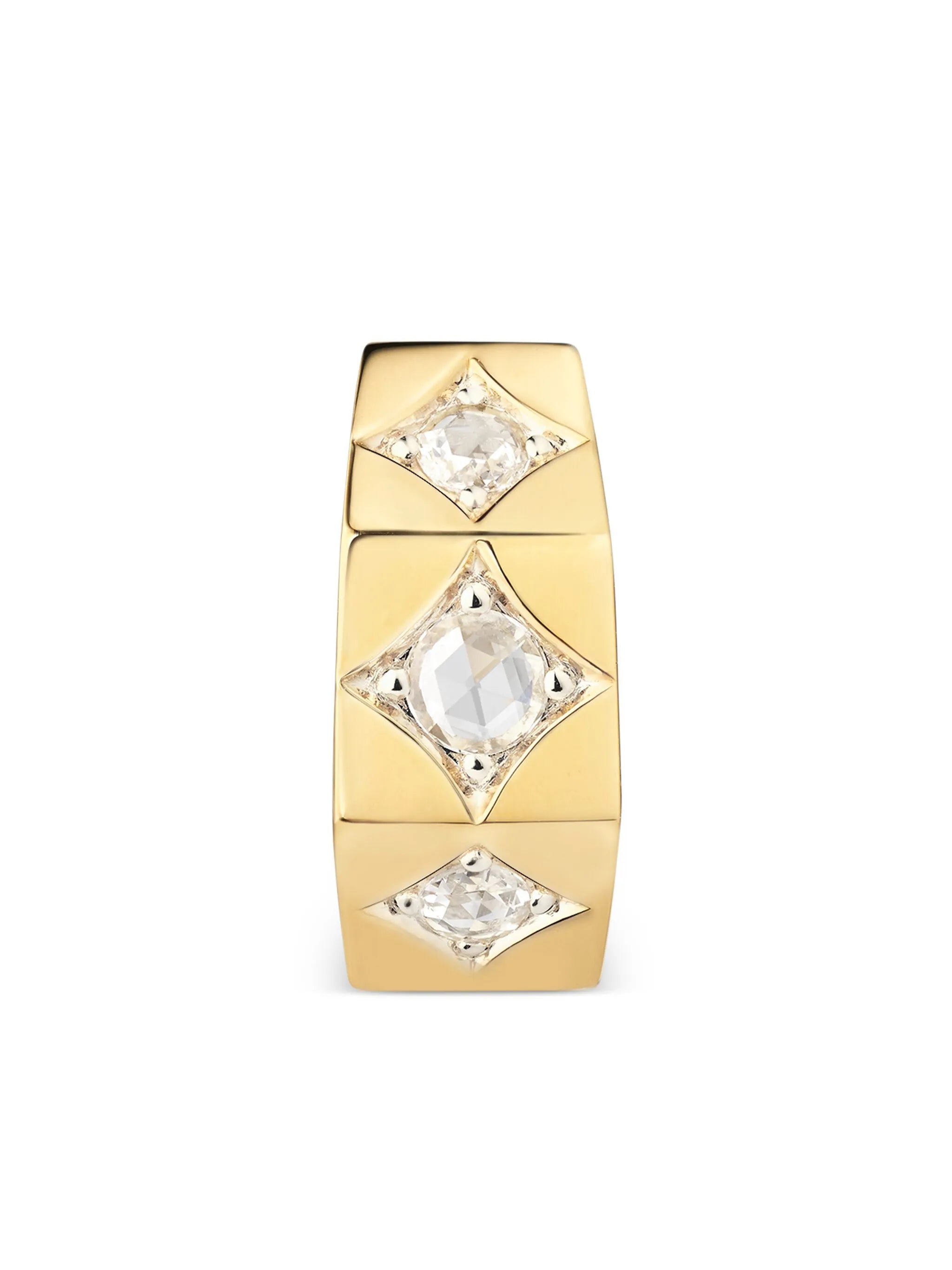 18kt yellow gold diamond hoop earrings