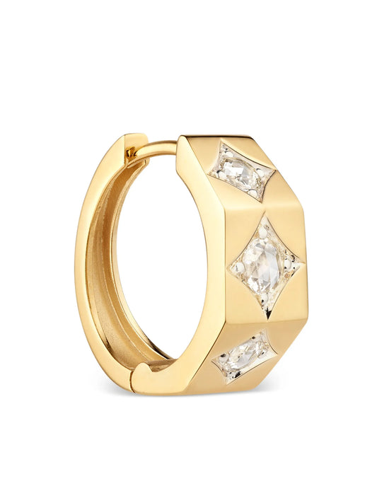 18kt yellow gold diamond hoop earrings