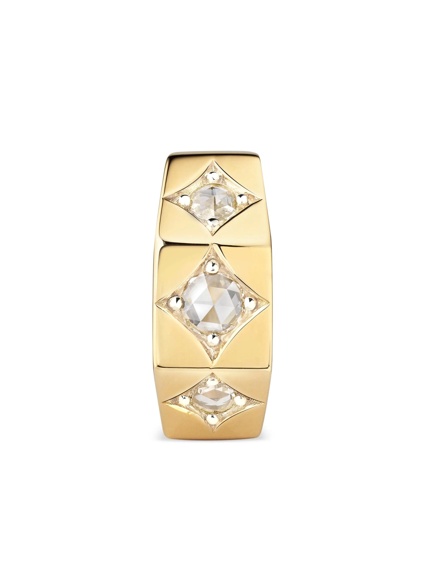 18kt yellow gold diamond hoop earring