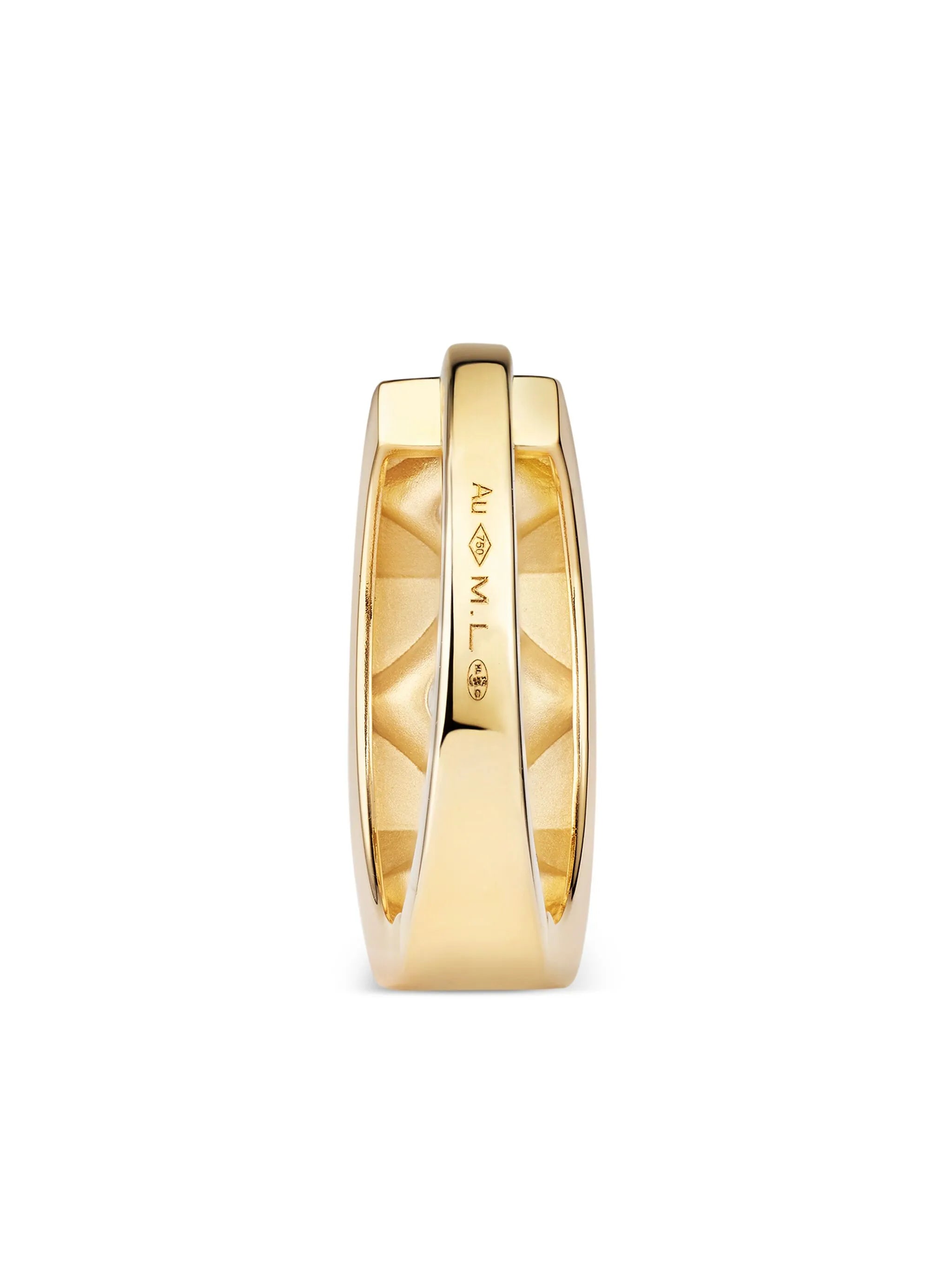 18kt yellow gold diamond hoop earring