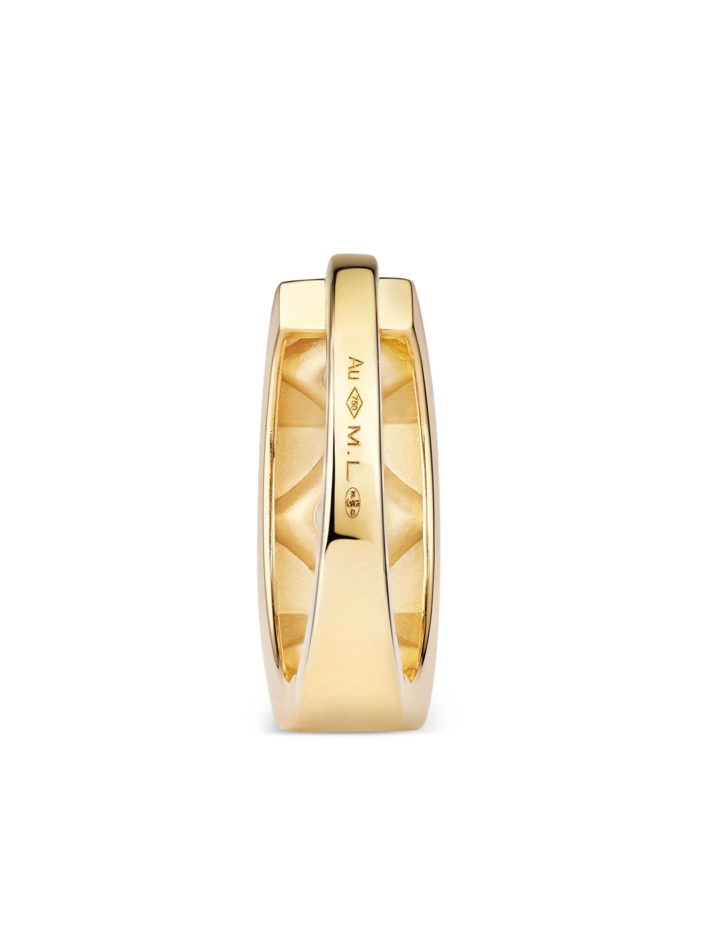 18kt yellow gold diamond hoop earring