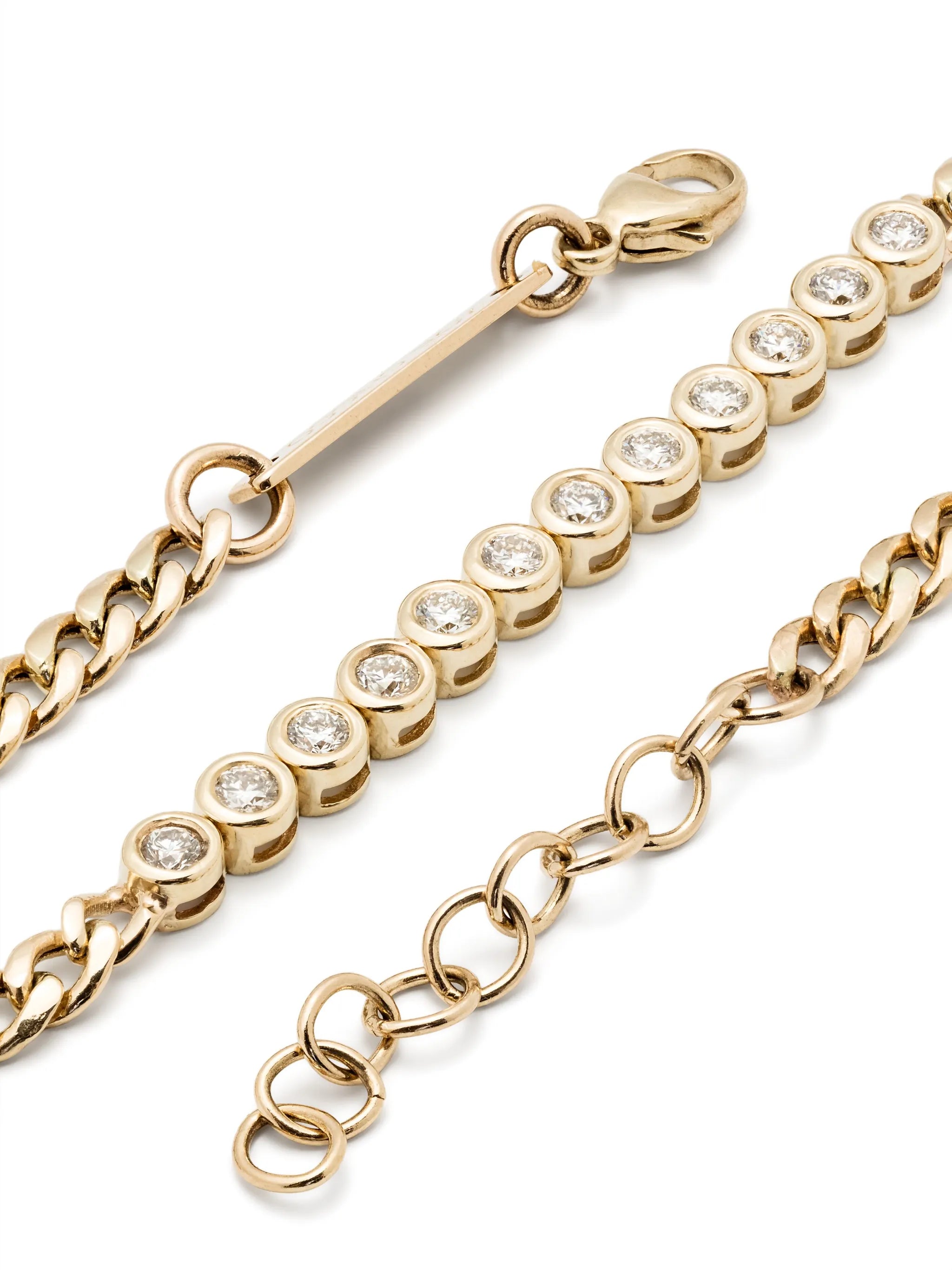 14kt yellow gold tennis chain bracelet