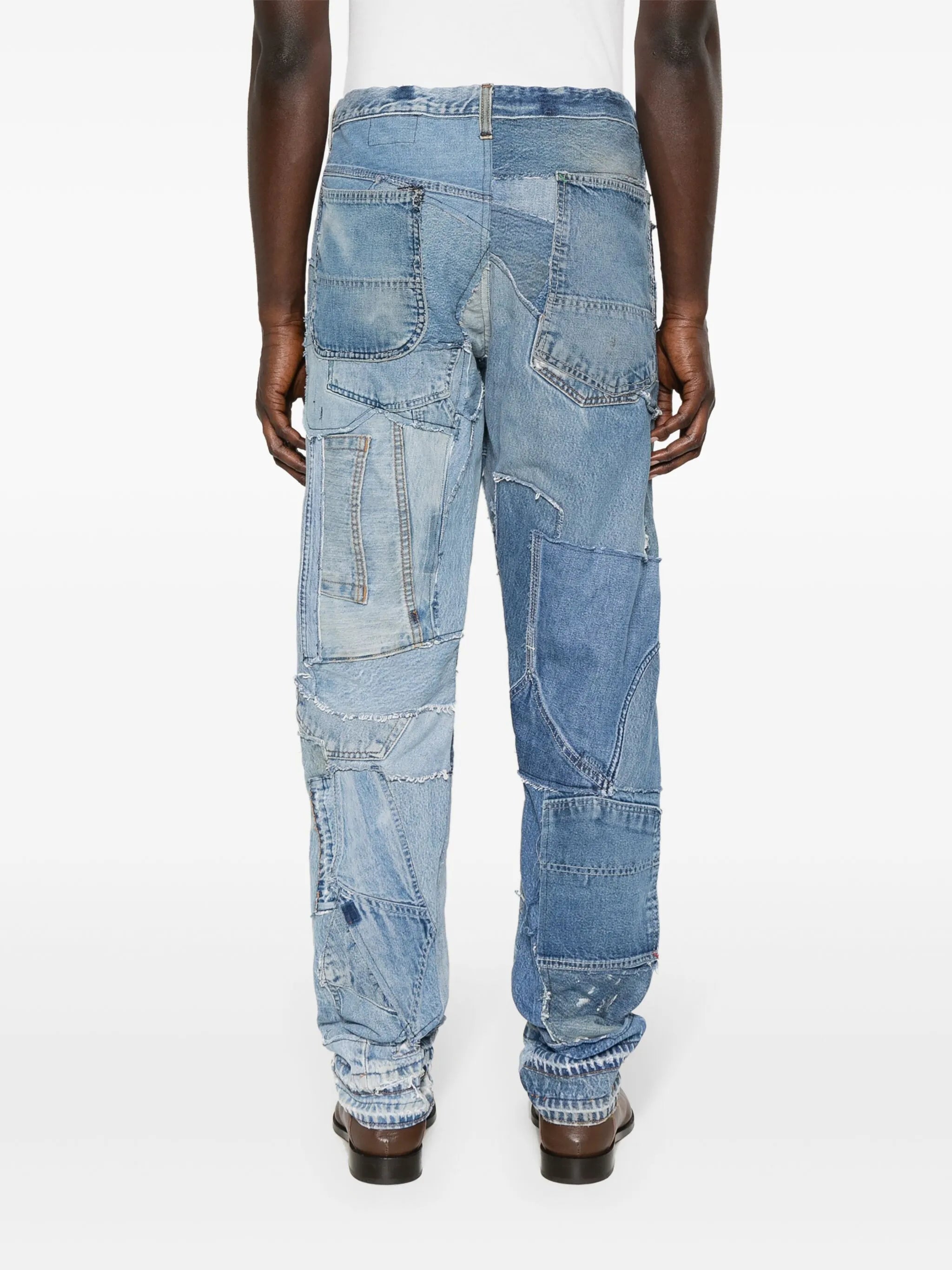 patchwork-design jeans