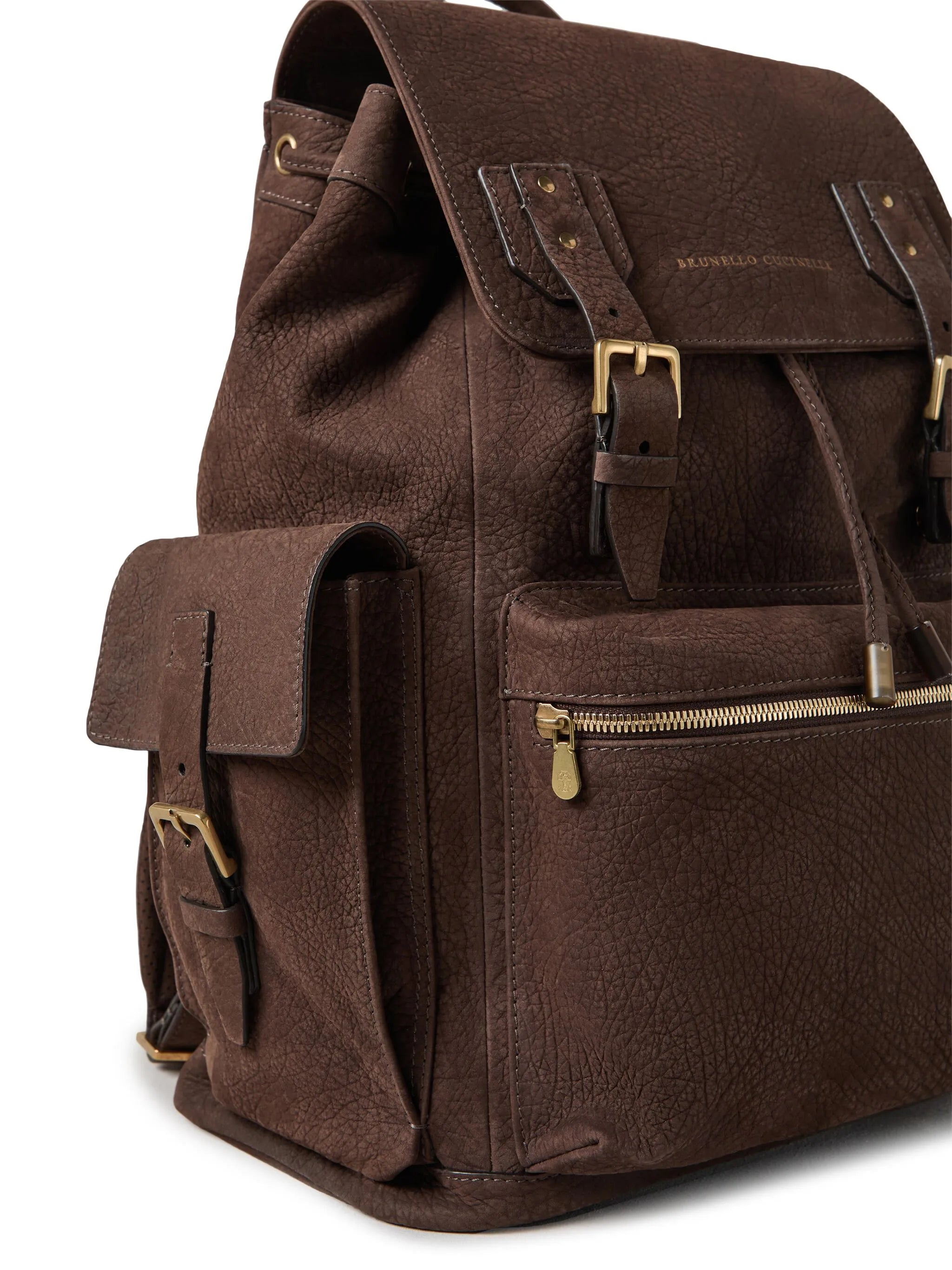 logo-stamp leather backpack