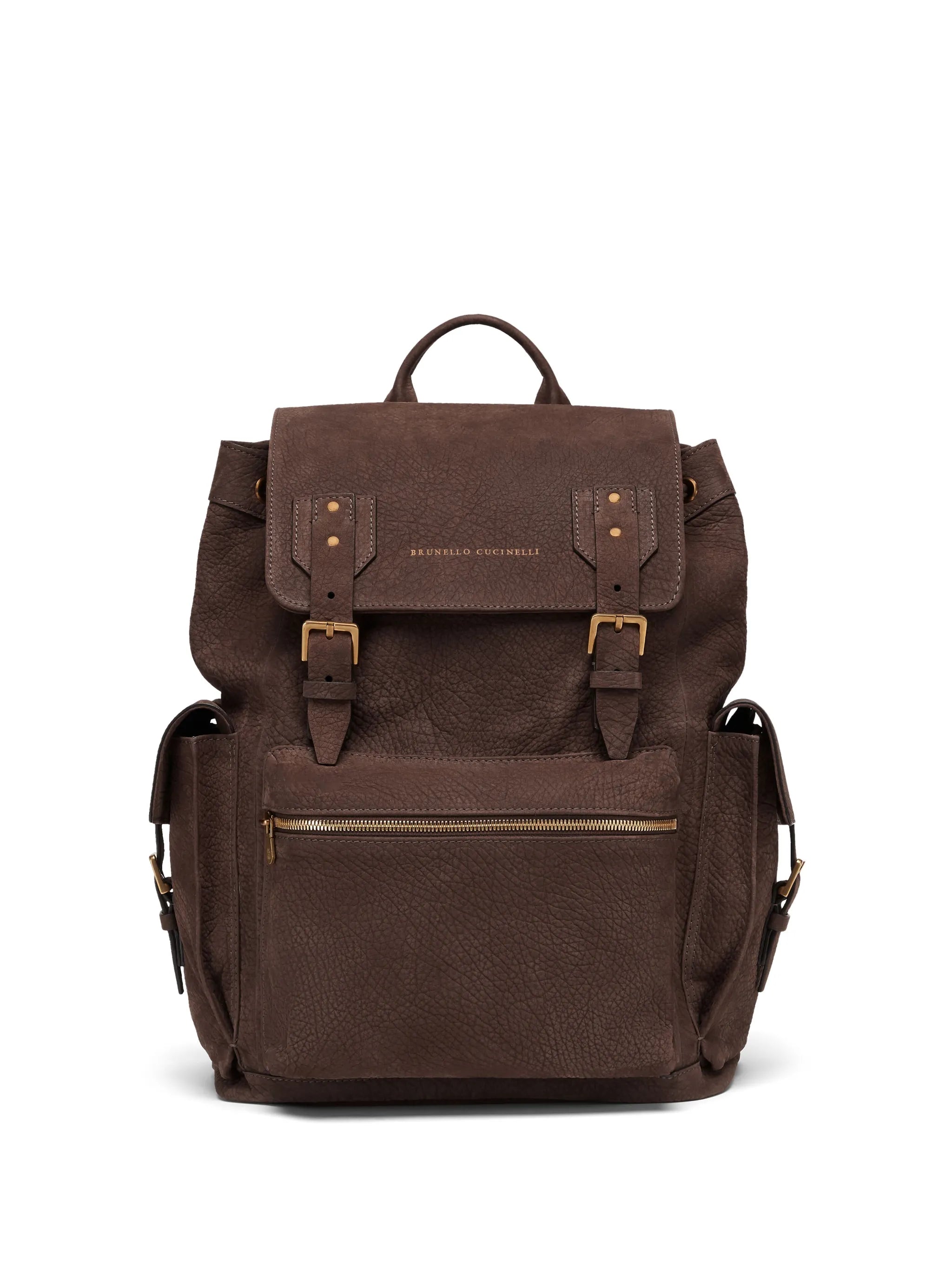 logo-stamp leather backpack