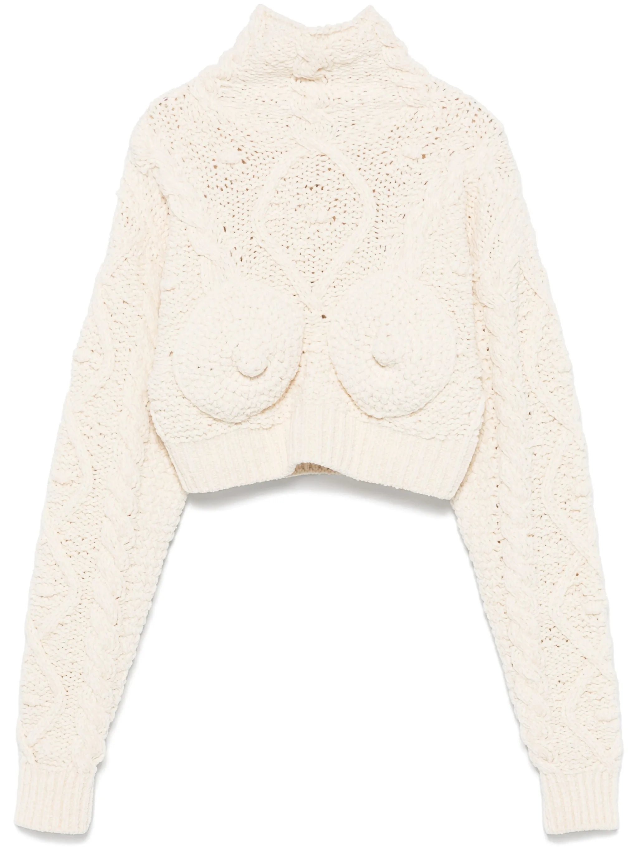 conical-bra detail cropped sweater