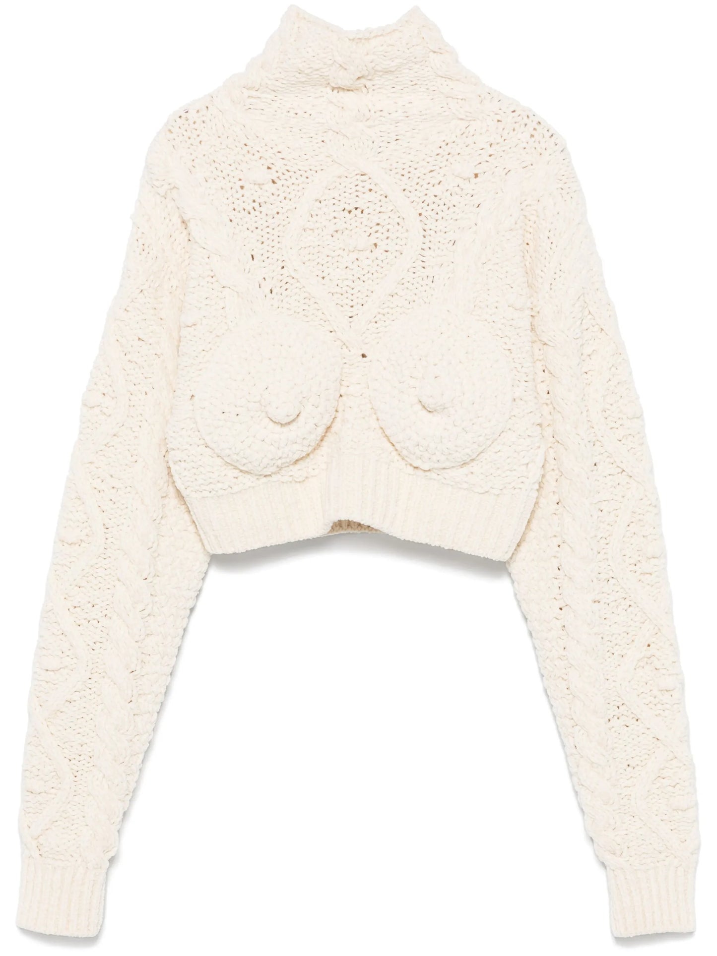 conical-bra detail cropped sweater