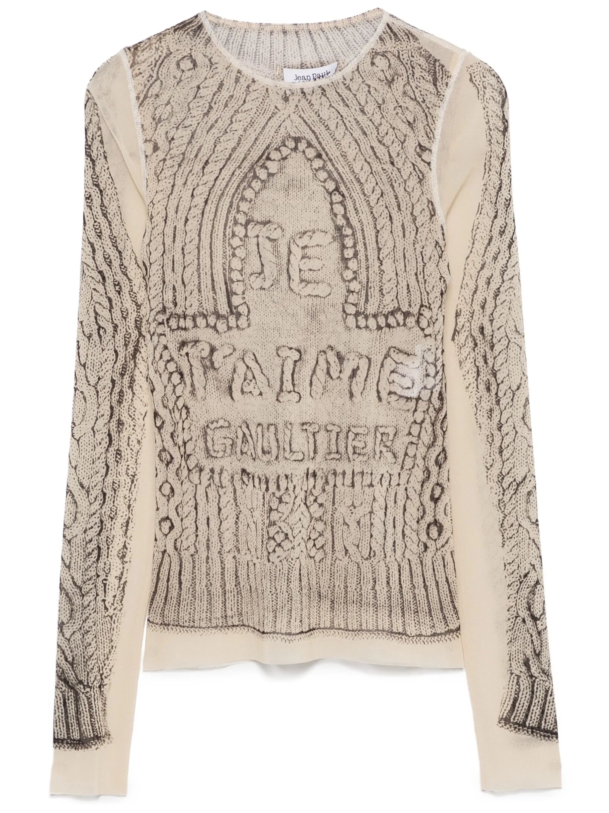 trompe l'oeil-print mesh top