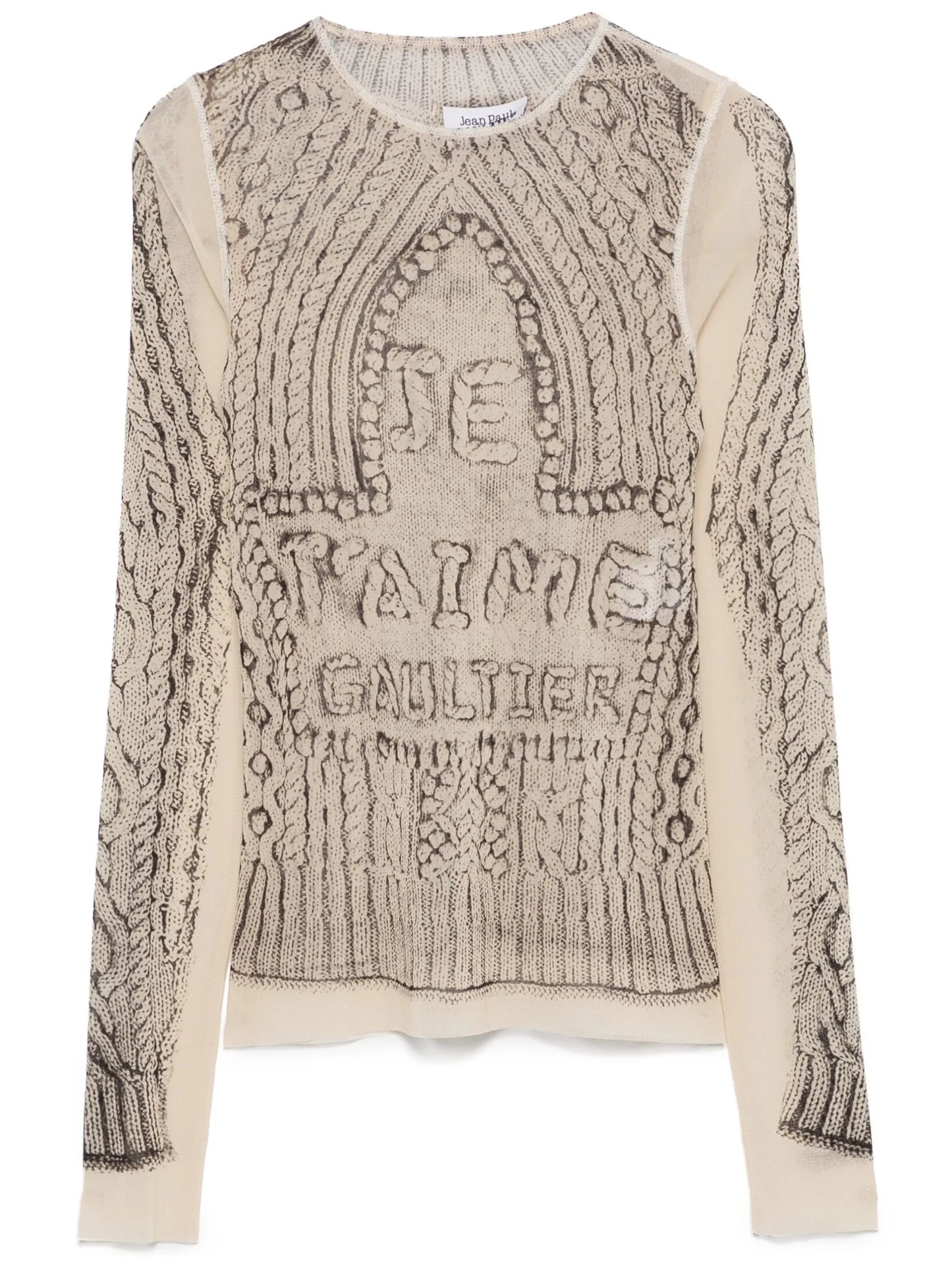 trompe l'oeil-print mesh top
