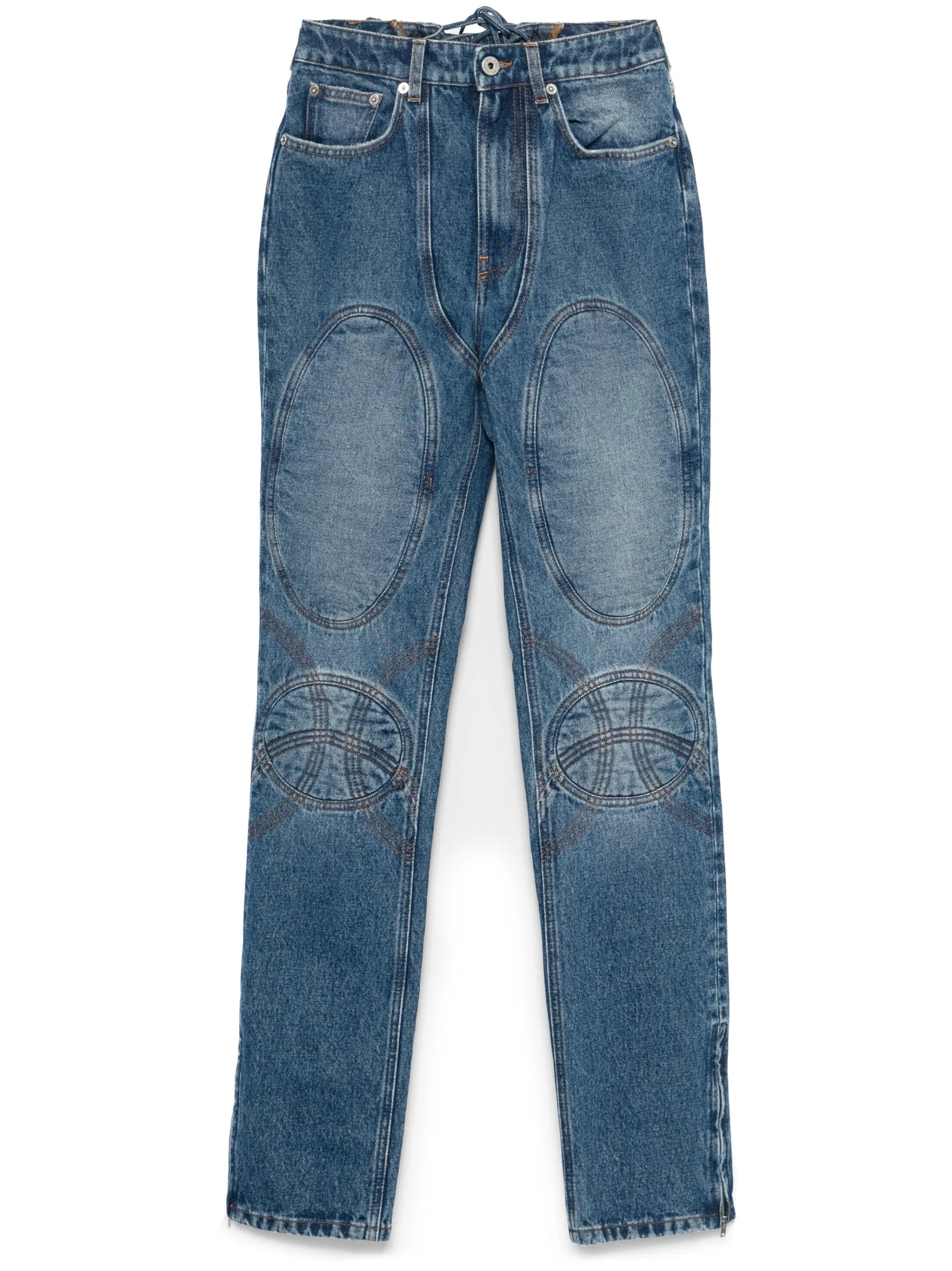lace-up detail jeans