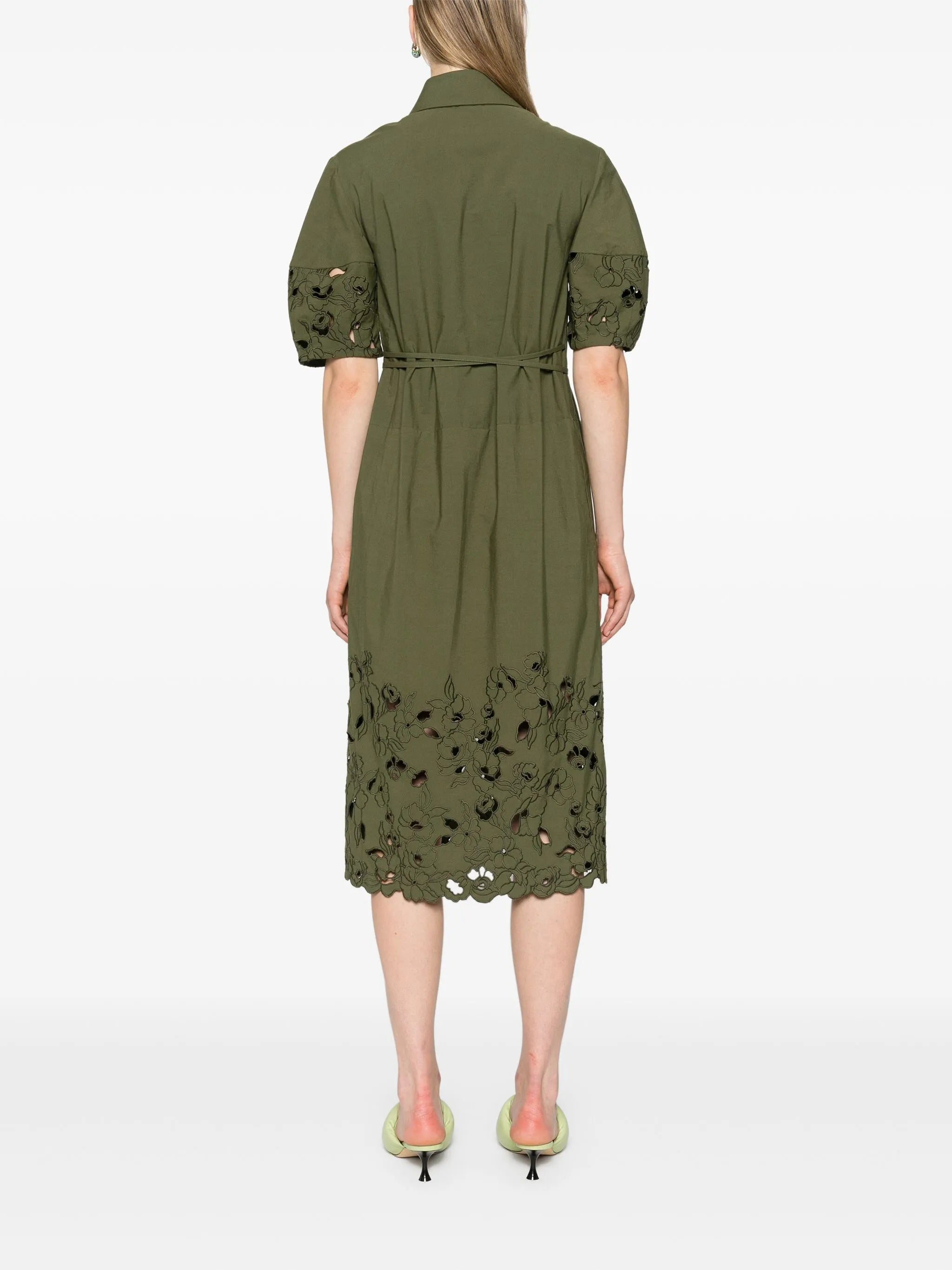 floral cut-out midi dress