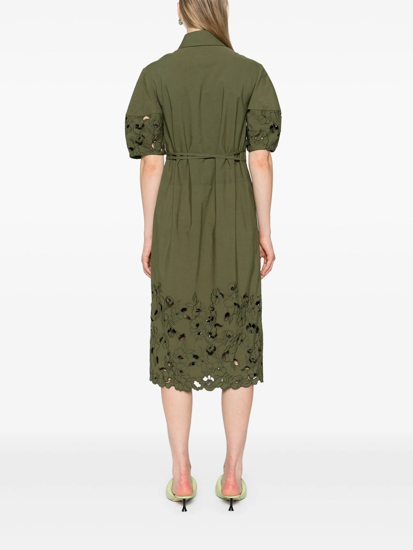floral cut-out midi dress