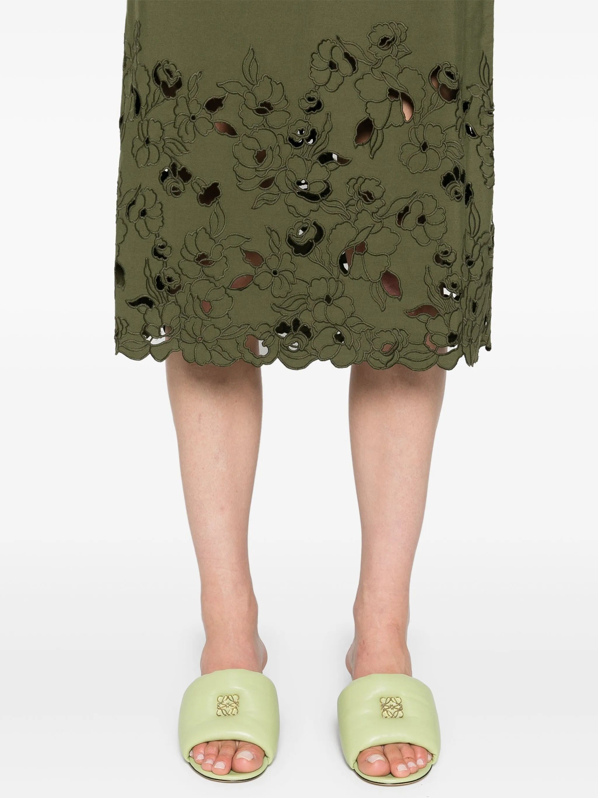 floral cut-out midi dress