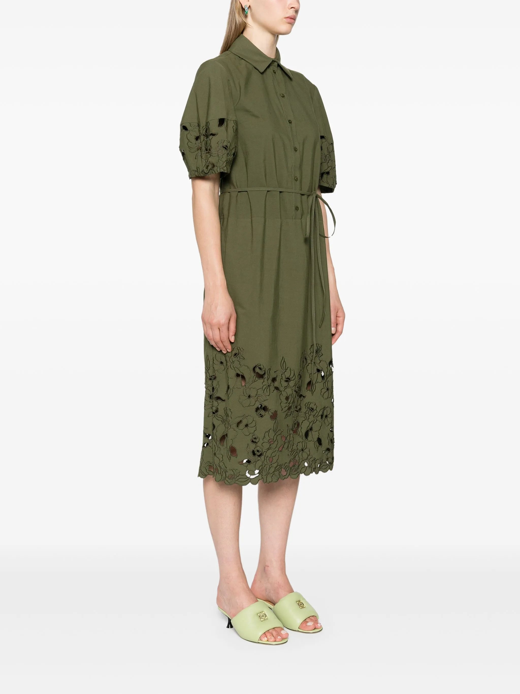 floral cut-out midi dress