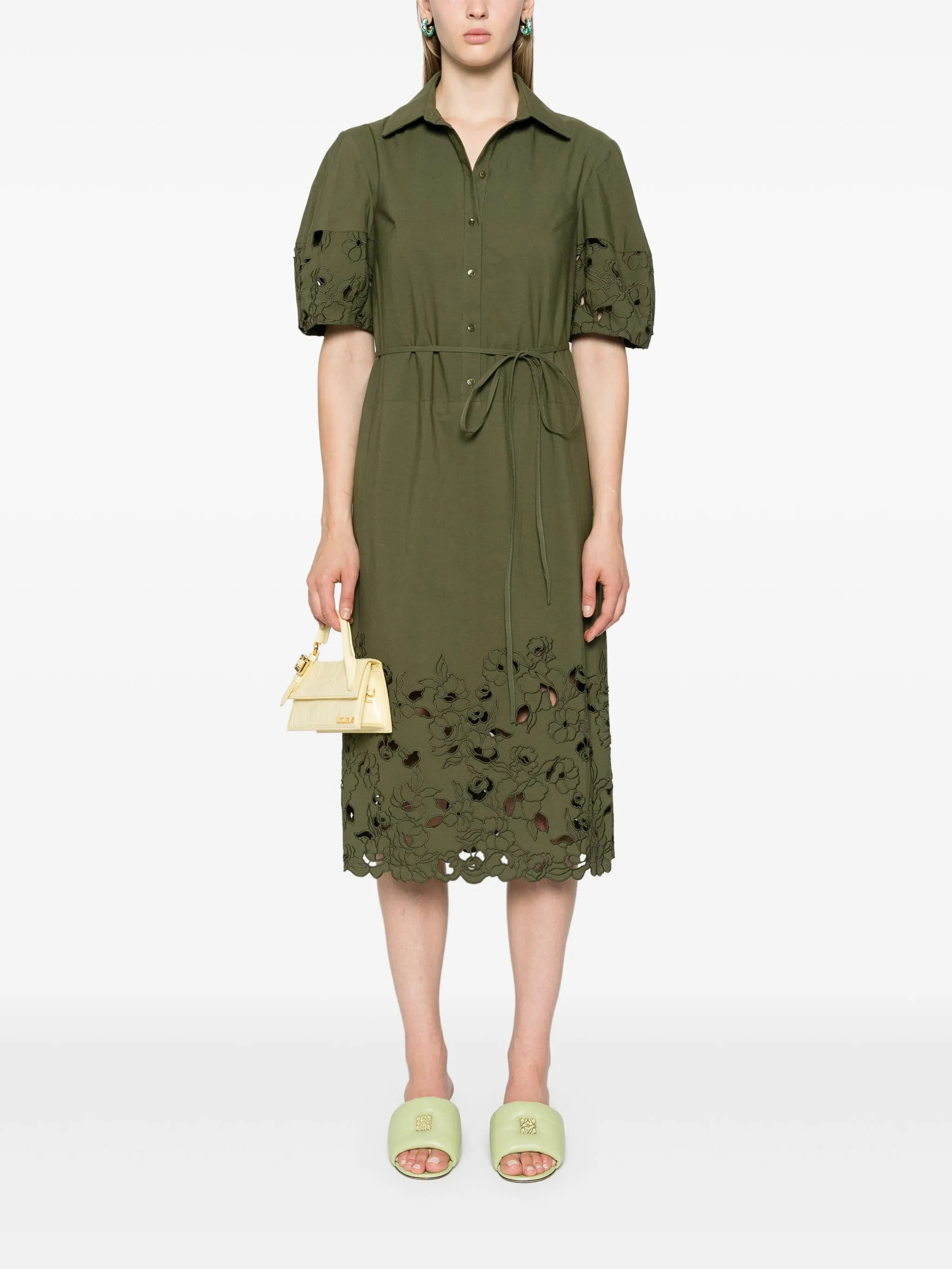 floral cut-out midi dress