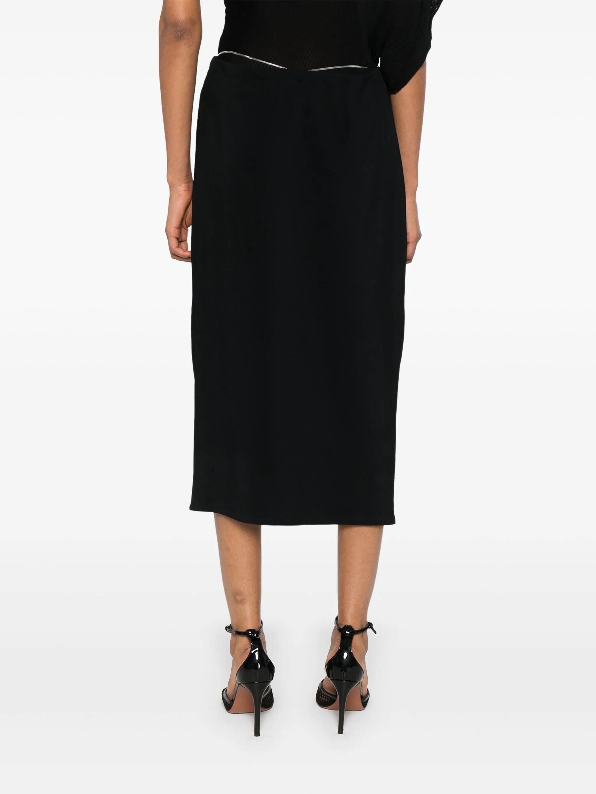 draped midi skirt