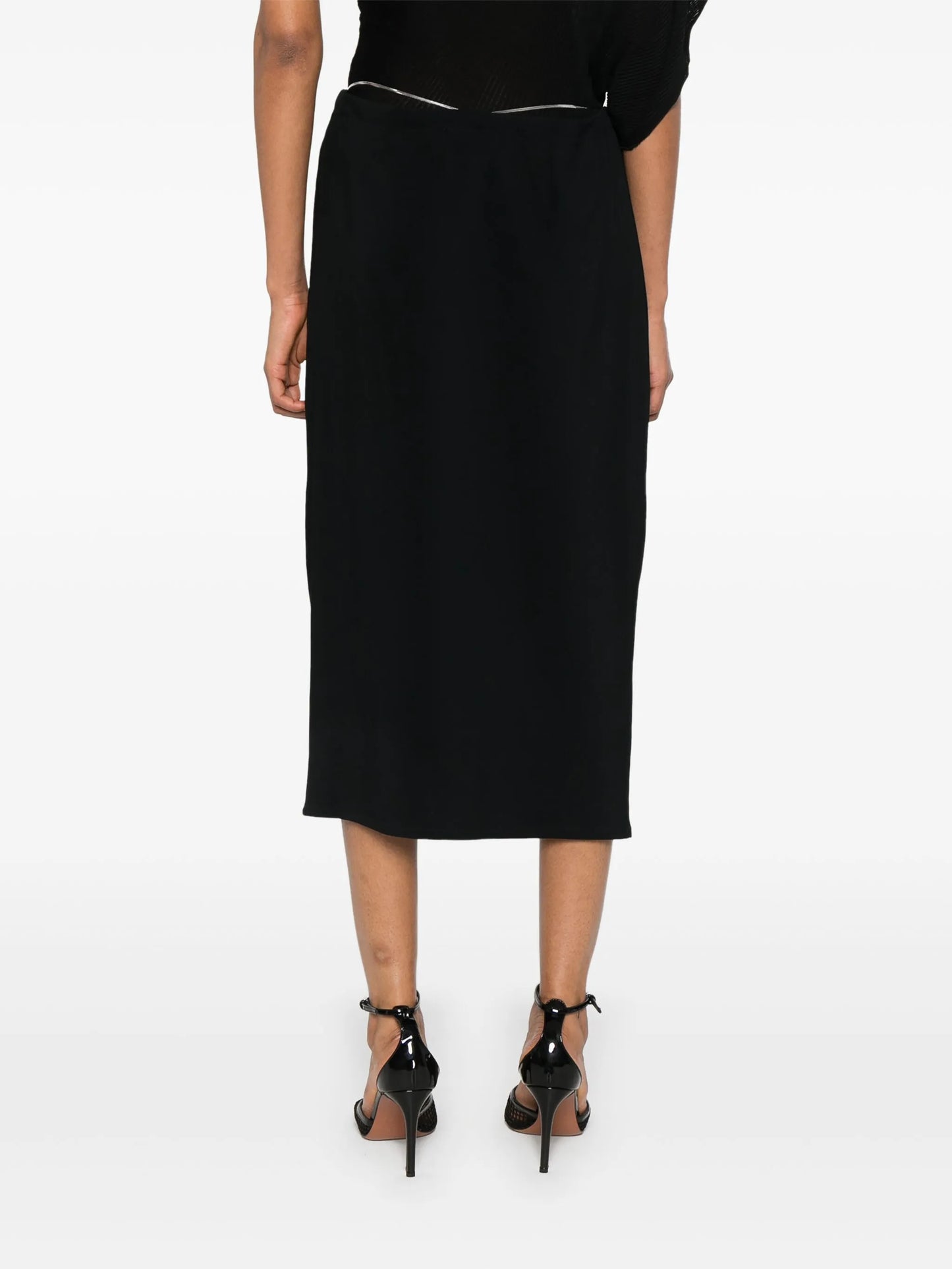 draped midi skirt