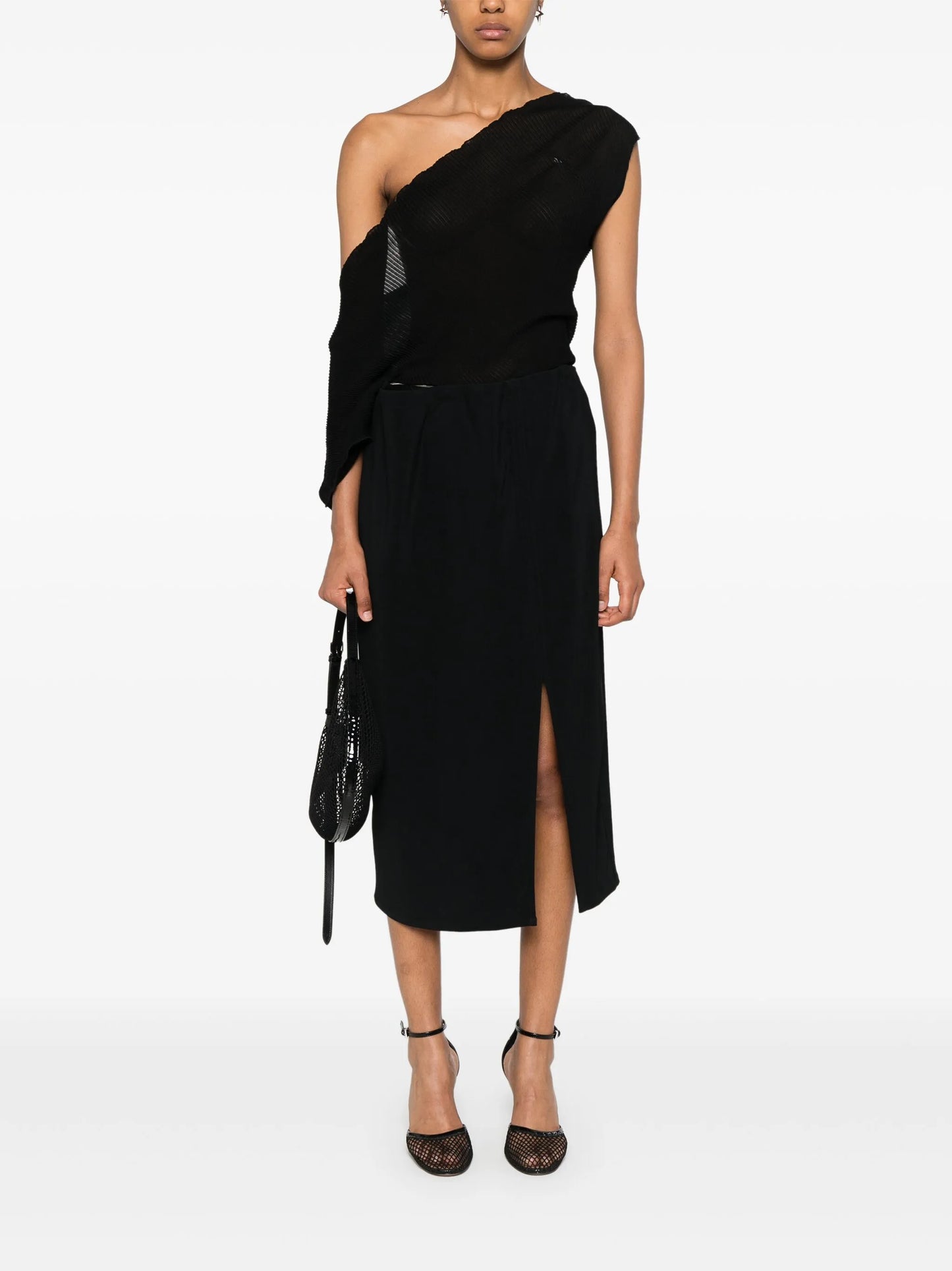 draped midi skirt