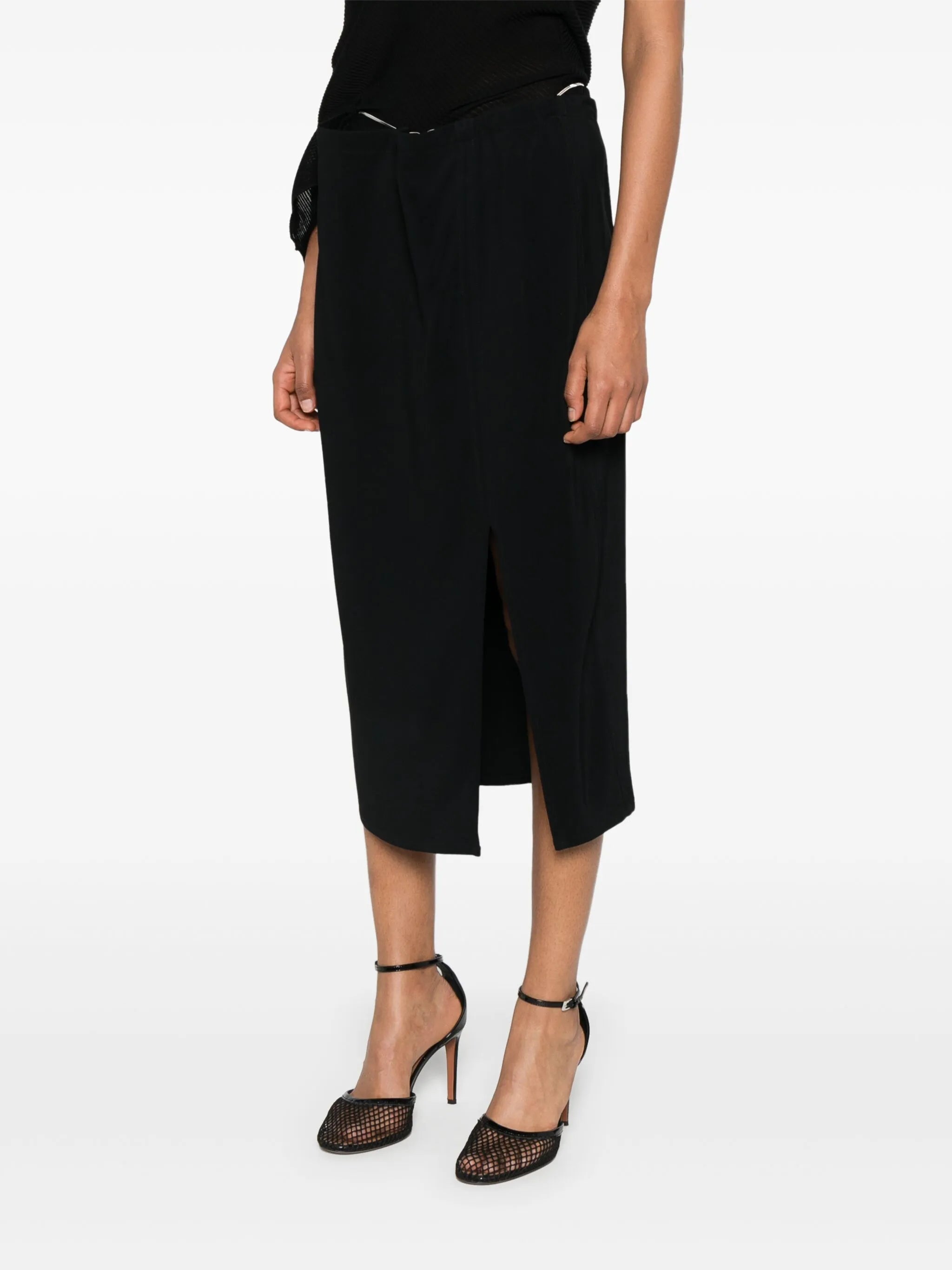 draped midi skirt