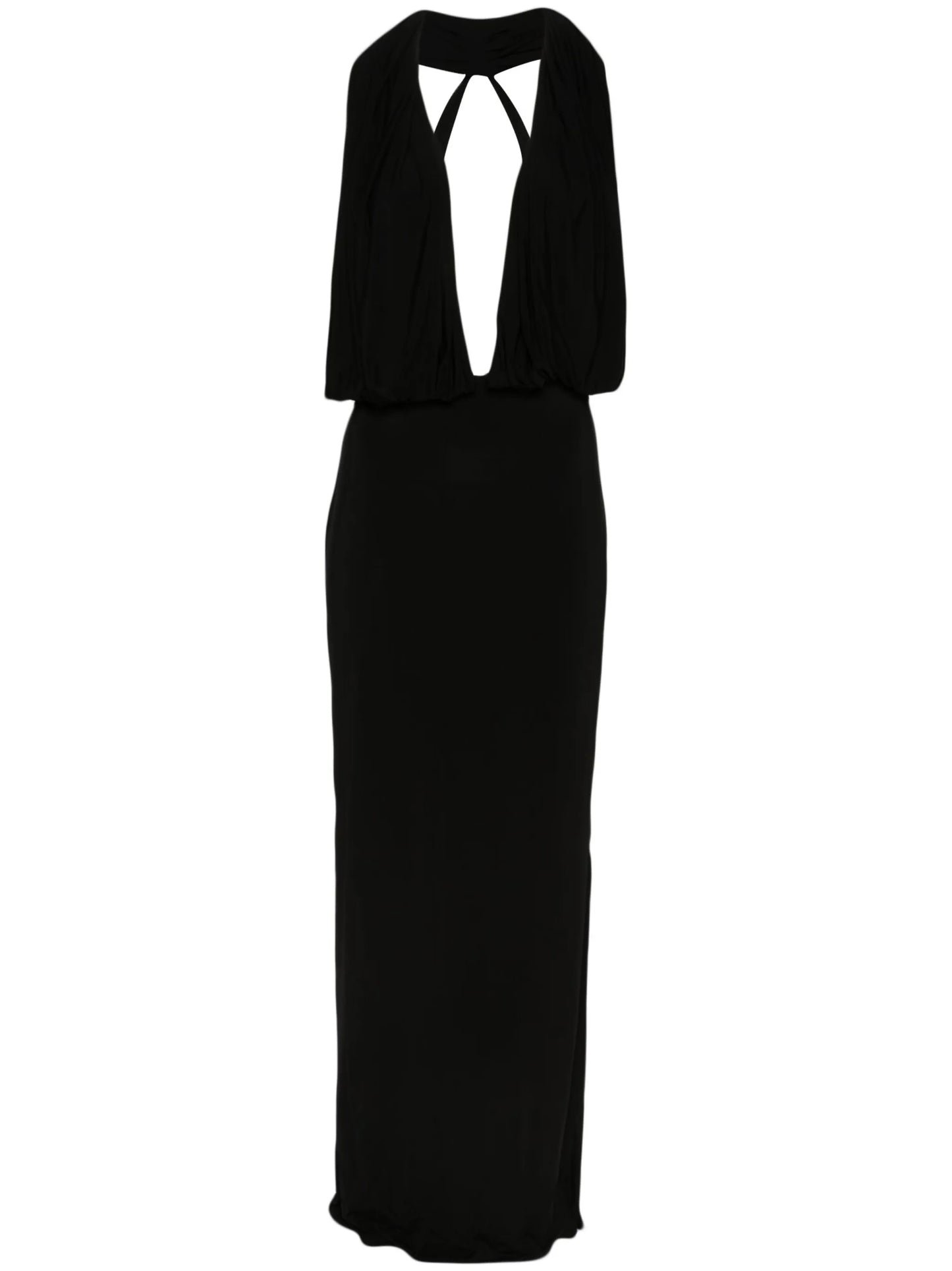 open-back jersey gown