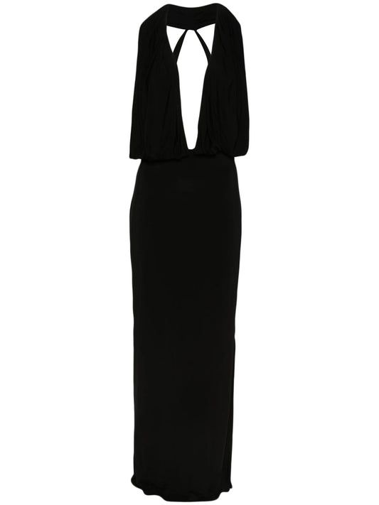 open-back jersey gown