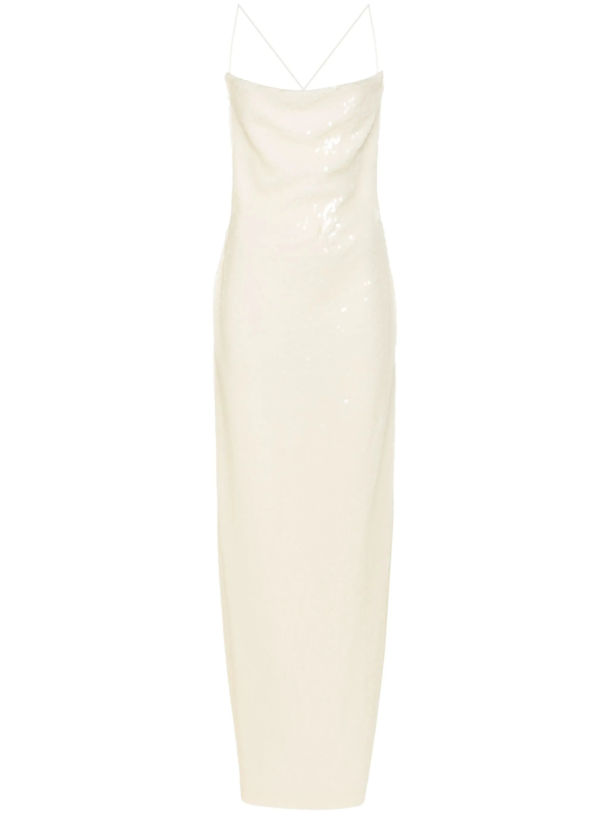 spaghetti-strap sequined maxi dress