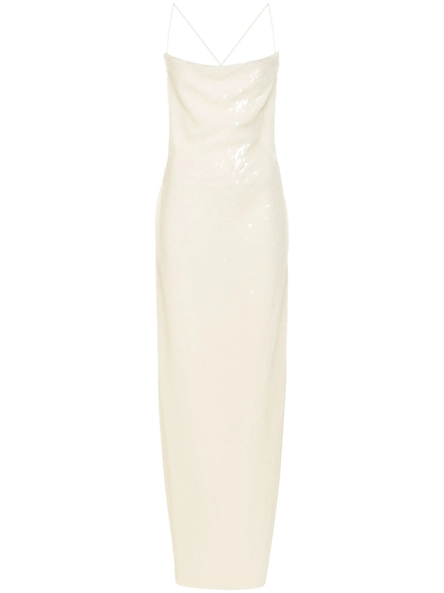 spaghetti-strap sequined maxi dress