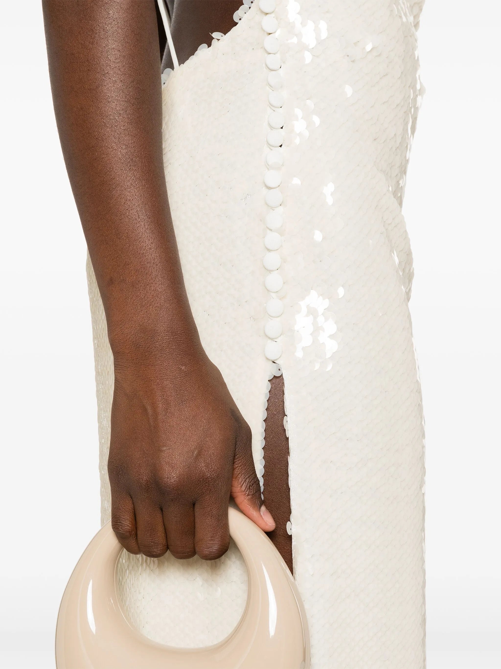 spaghetti-strap sequined maxi dress