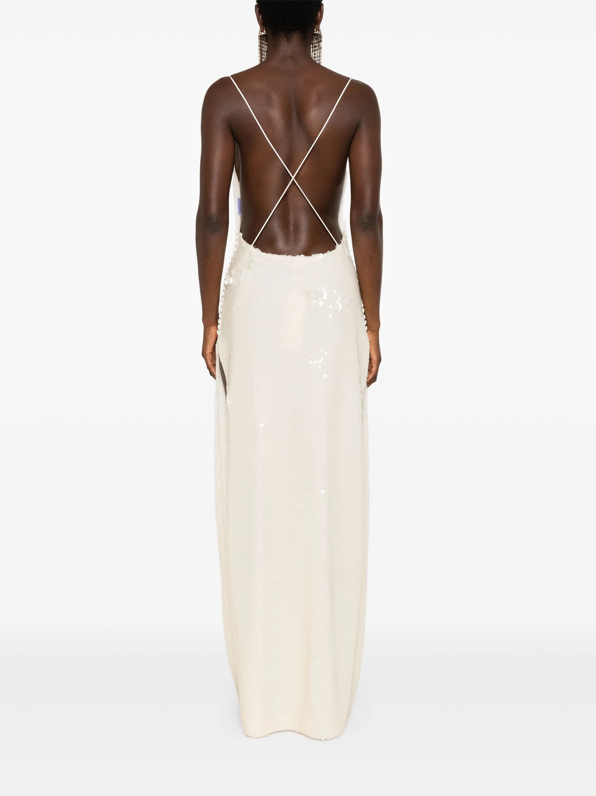 spaghetti-strap sequined maxi dress