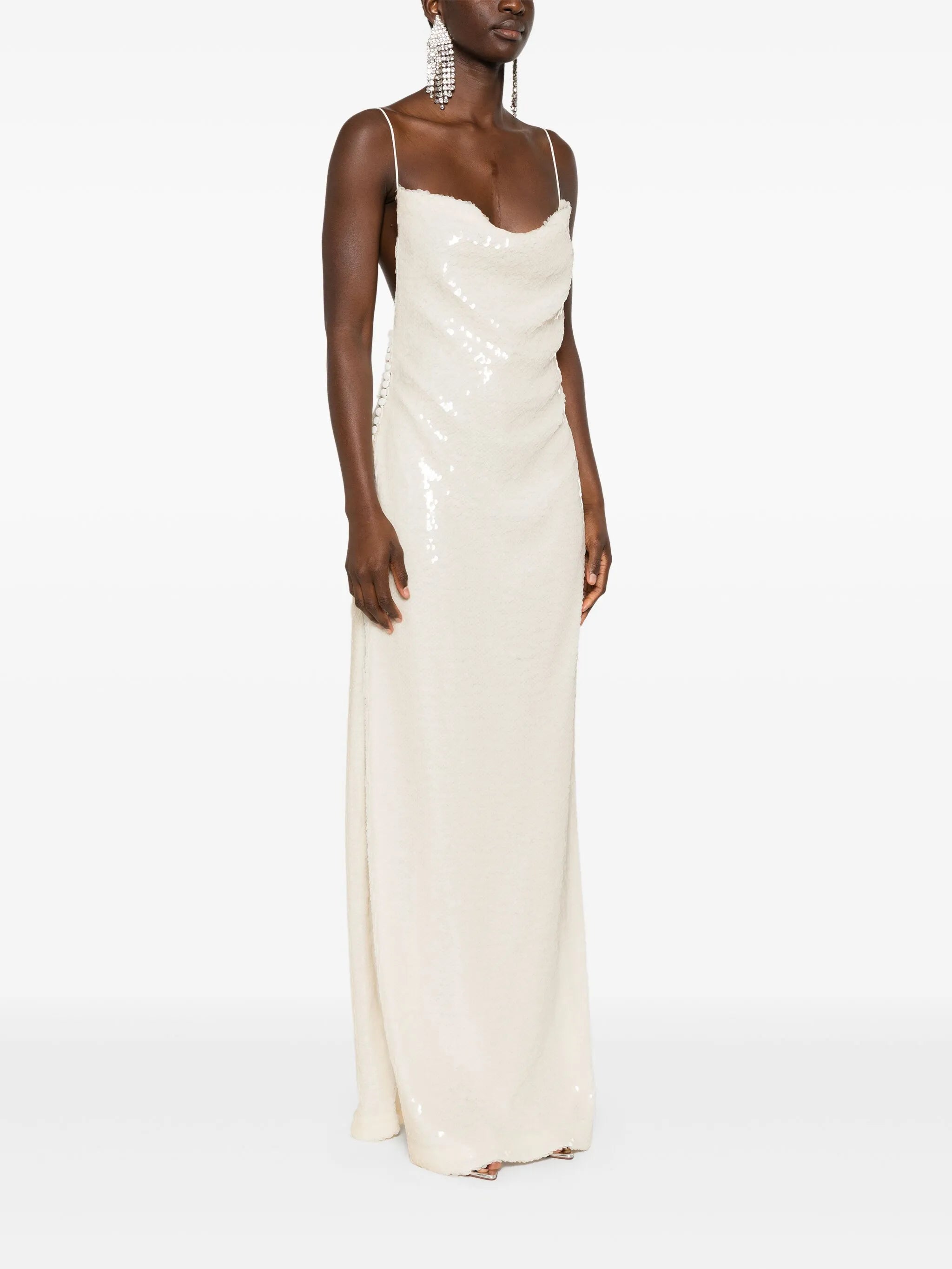 spaghetti-strap sequined maxi dress