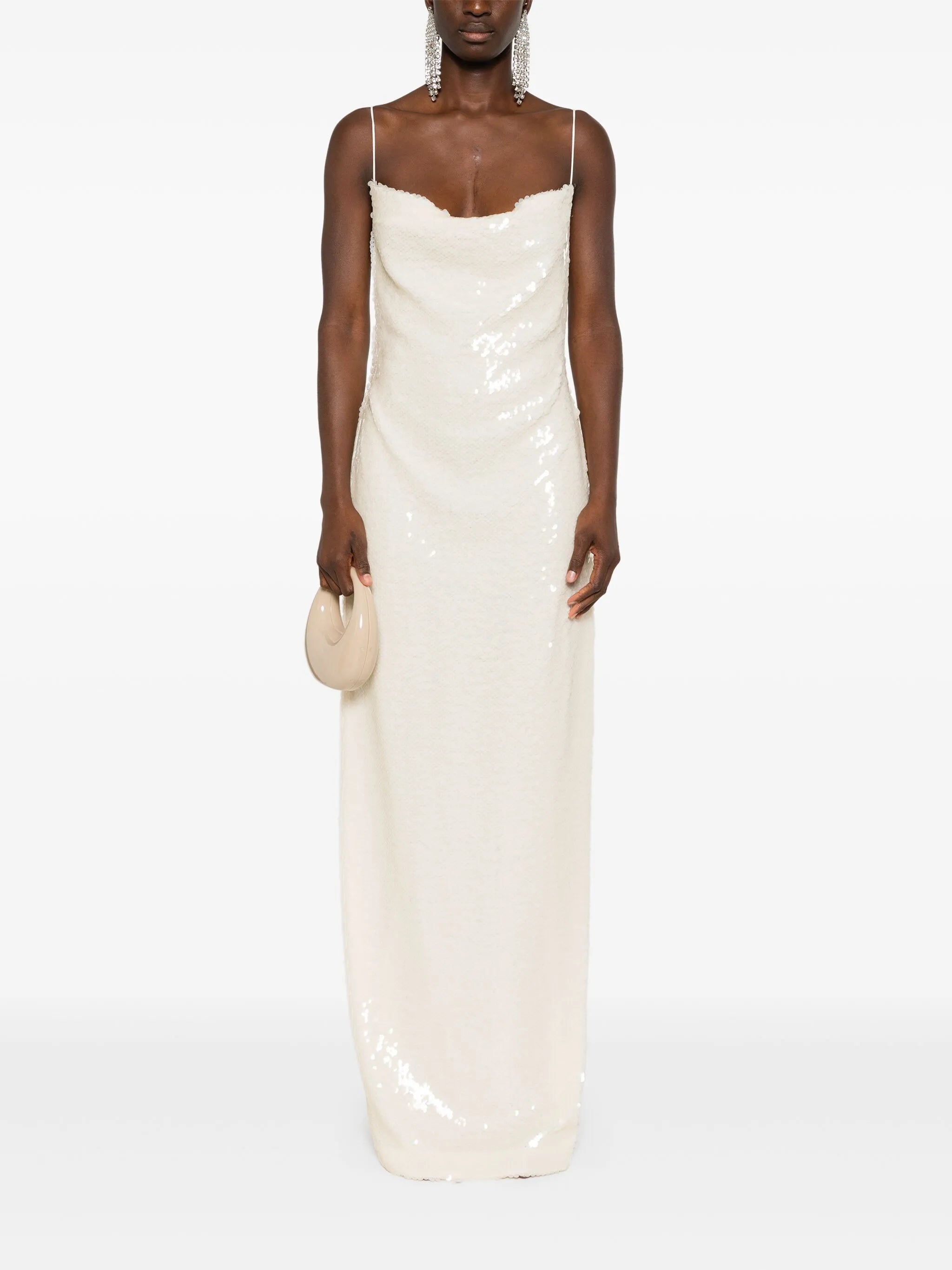 spaghetti-strap sequined maxi dress